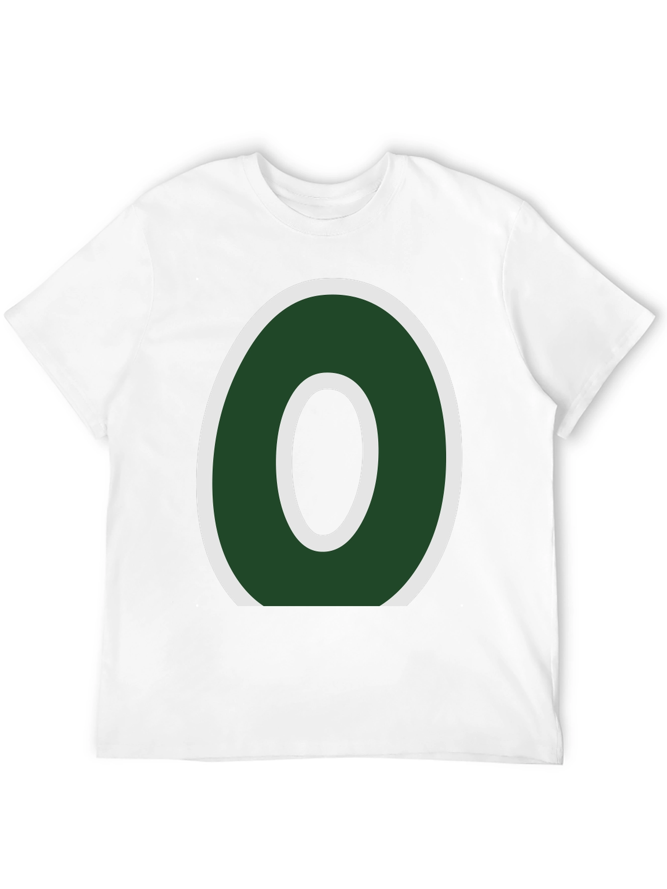 Letter O Graphic Tee - Casual Black T-Shirt