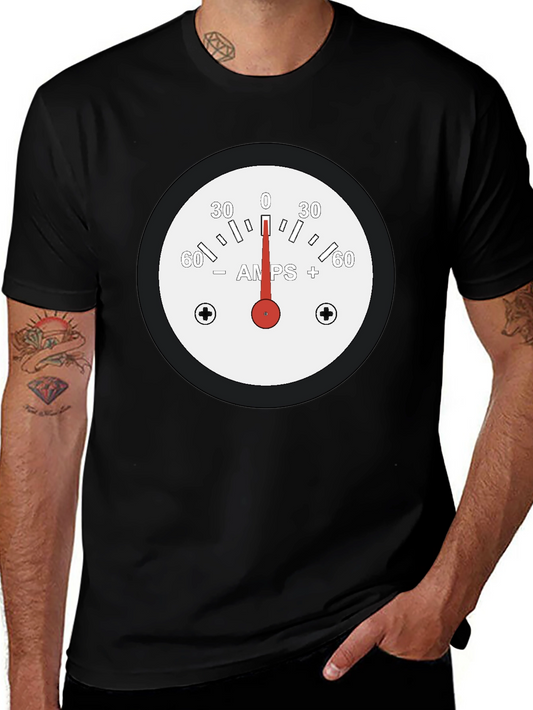 Amps Gauge Graphic Tee - Black Cotton T-Shirt