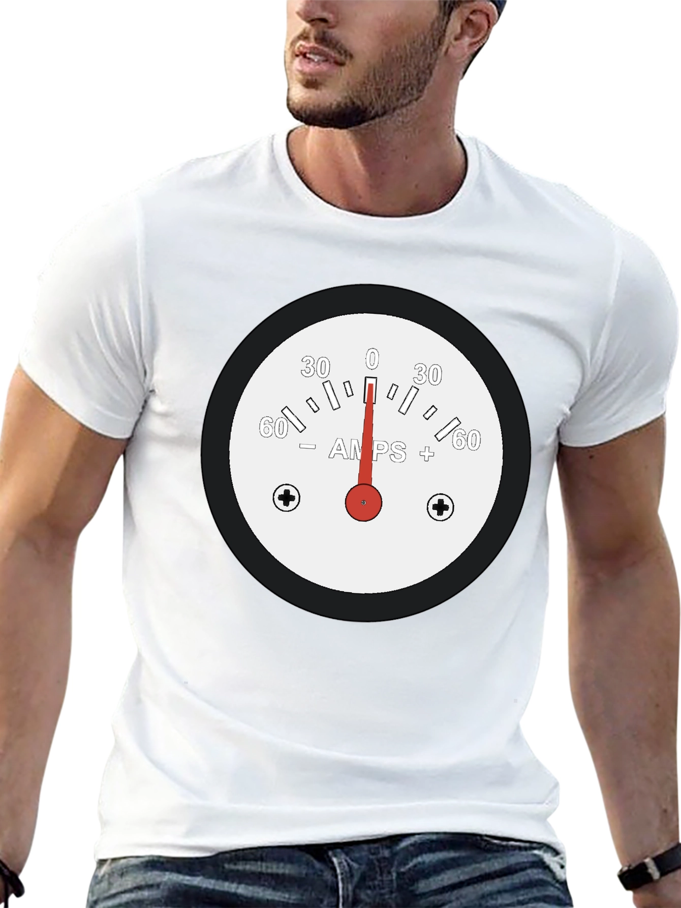 Amps Gauge Graphic Tee - Black Cotton T-Shirt