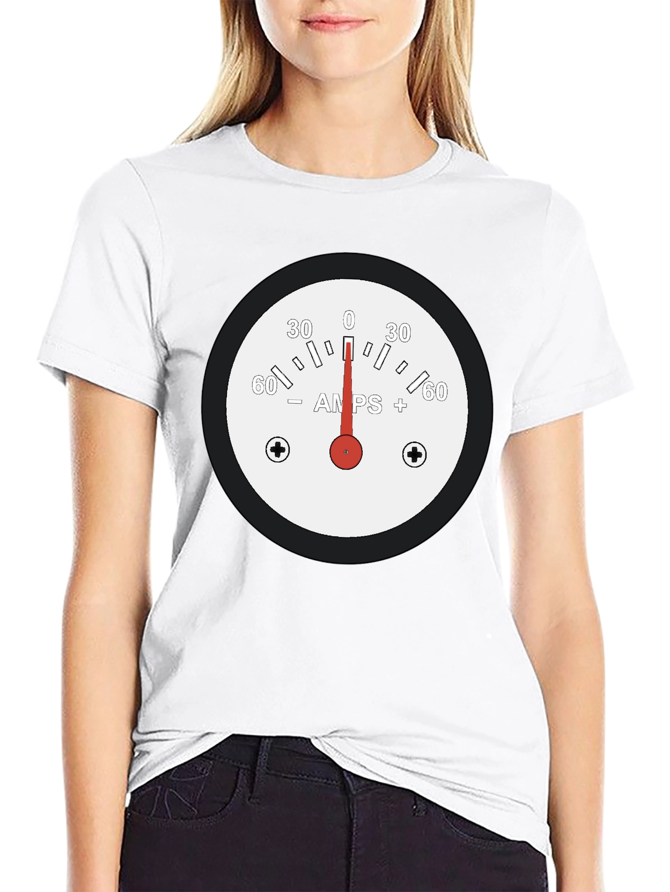 Amps Gauge Graphic Tee - Black Cotton T-Shirt