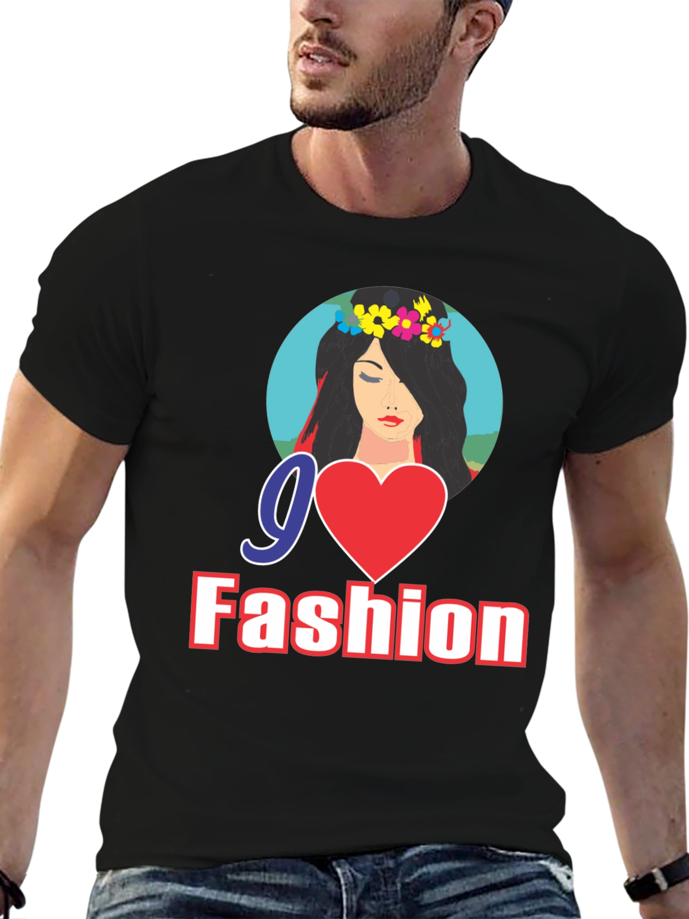Go Fashion Black Graphic Tee