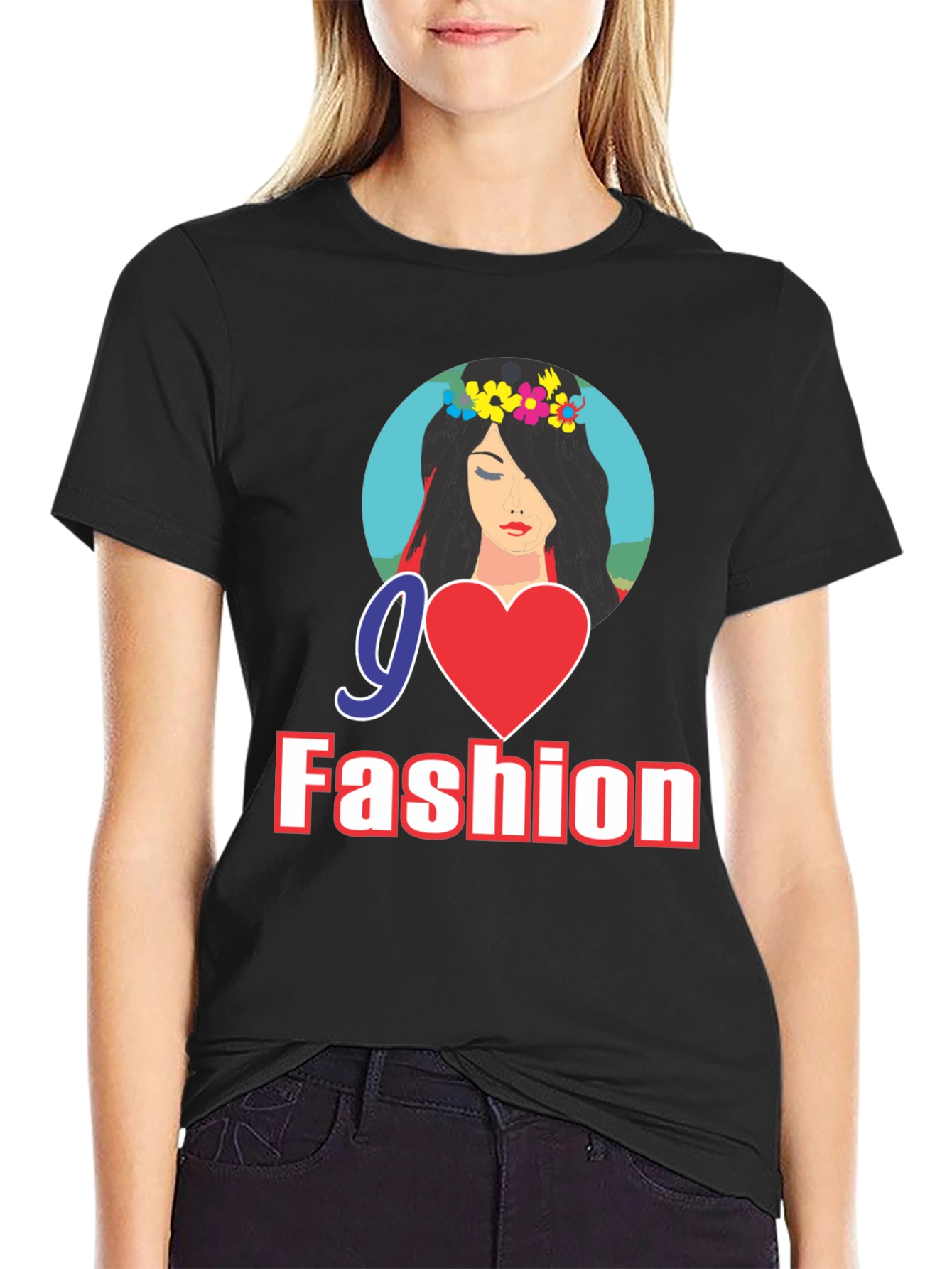 Go Fashion Black Graphic Tee