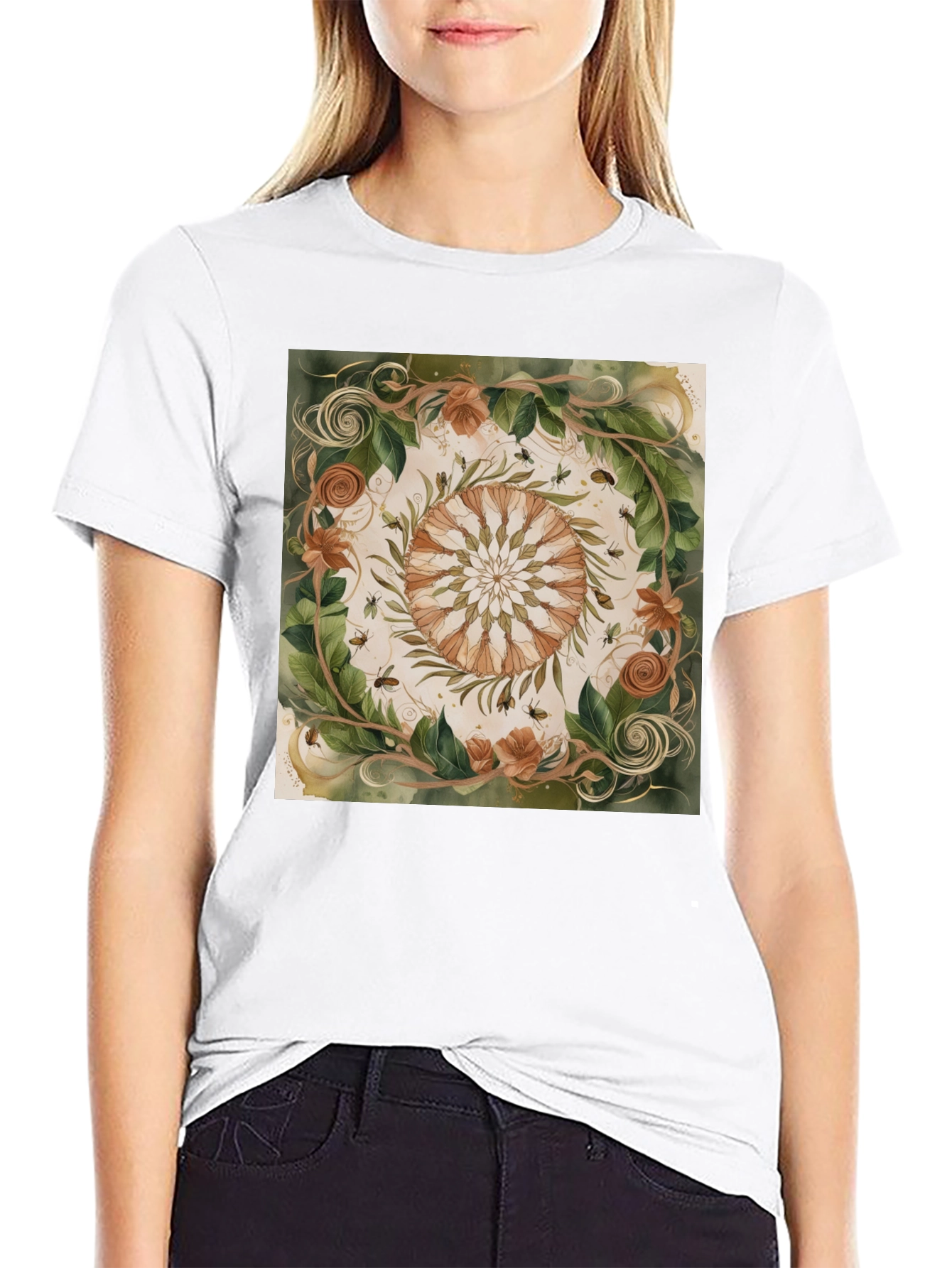 Nature Mandala Graphic Tee - Organic Style