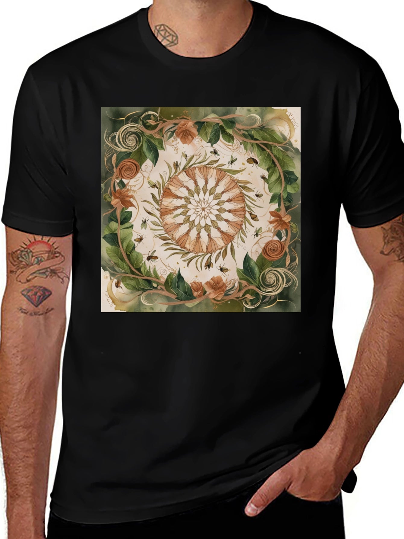 Nature Mandala Graphic Tee - Organic Style