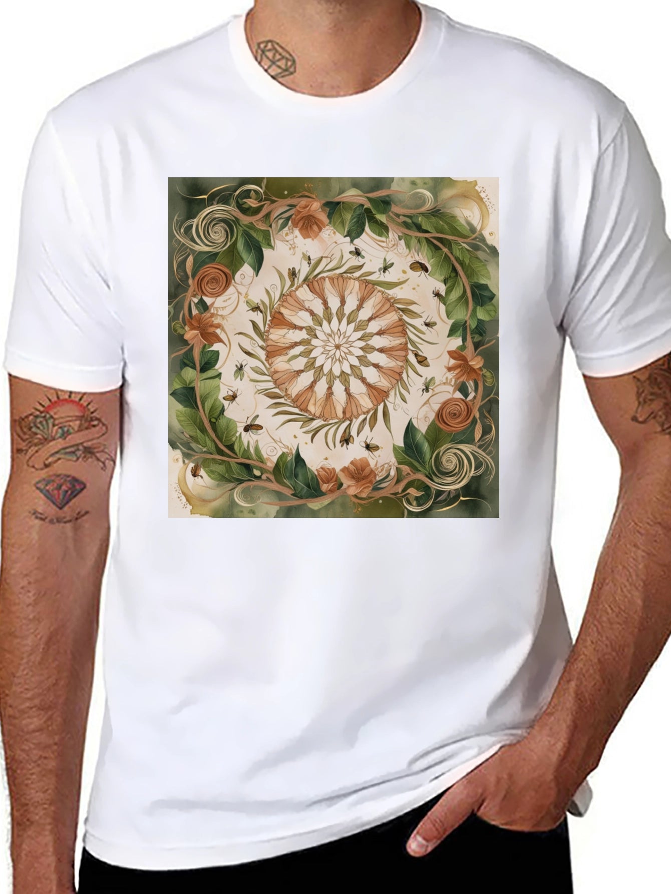 Nature Mandala Graphic Tee - Organic Style