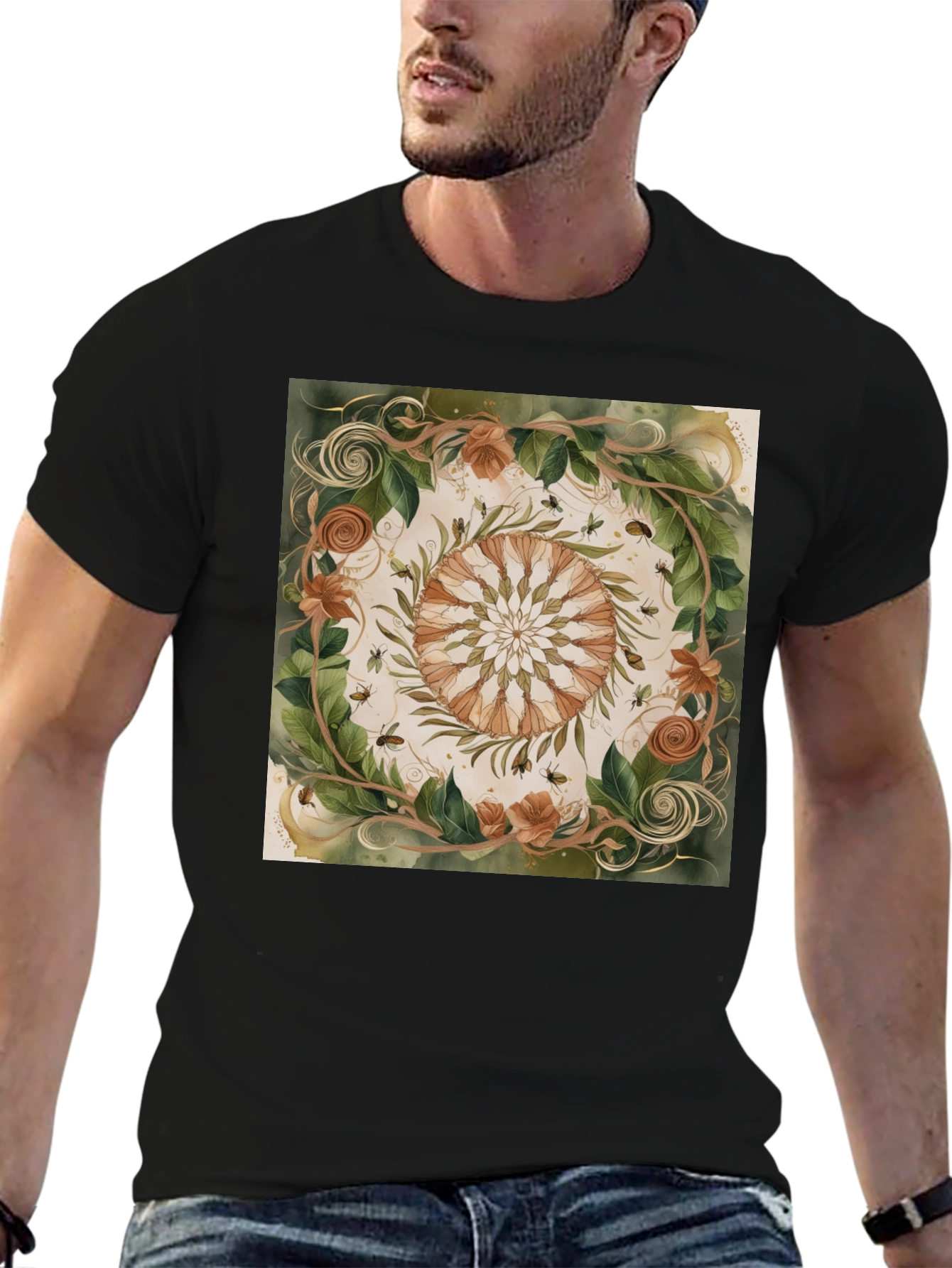 Nature Mandala Graphic Tee - Organic Style