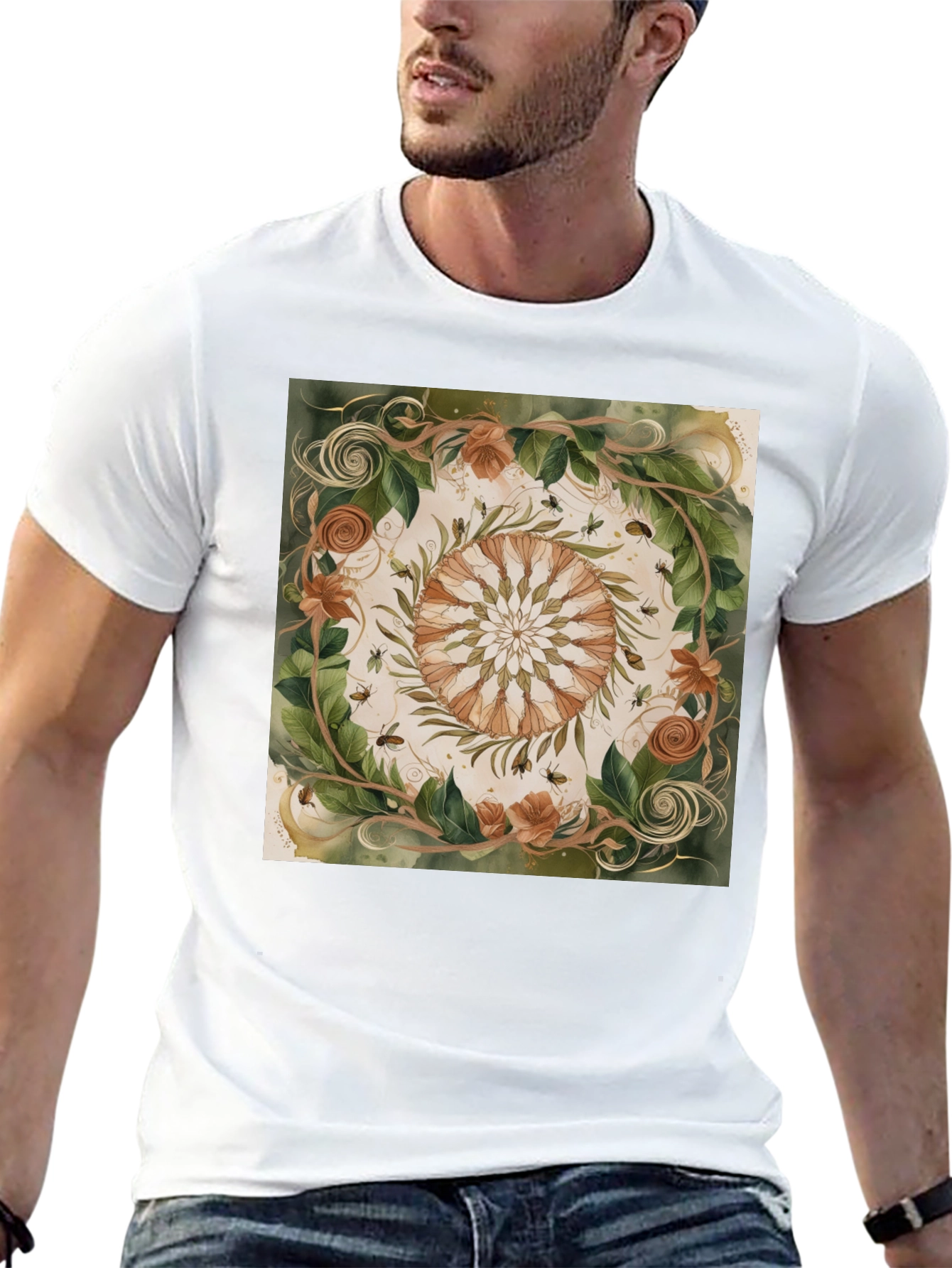 Nature Mandala Graphic Tee - Organic Style