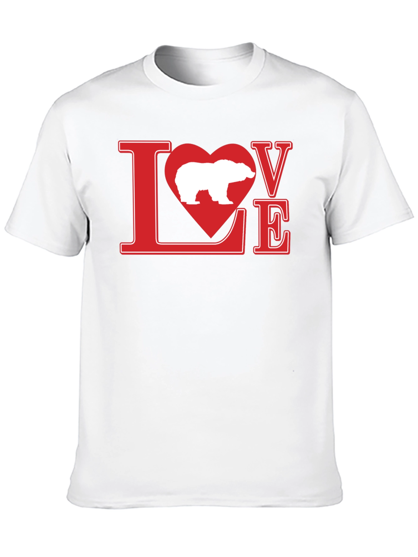 Love Polar Bear Graphic Tee - Black Cotton T-Shirt