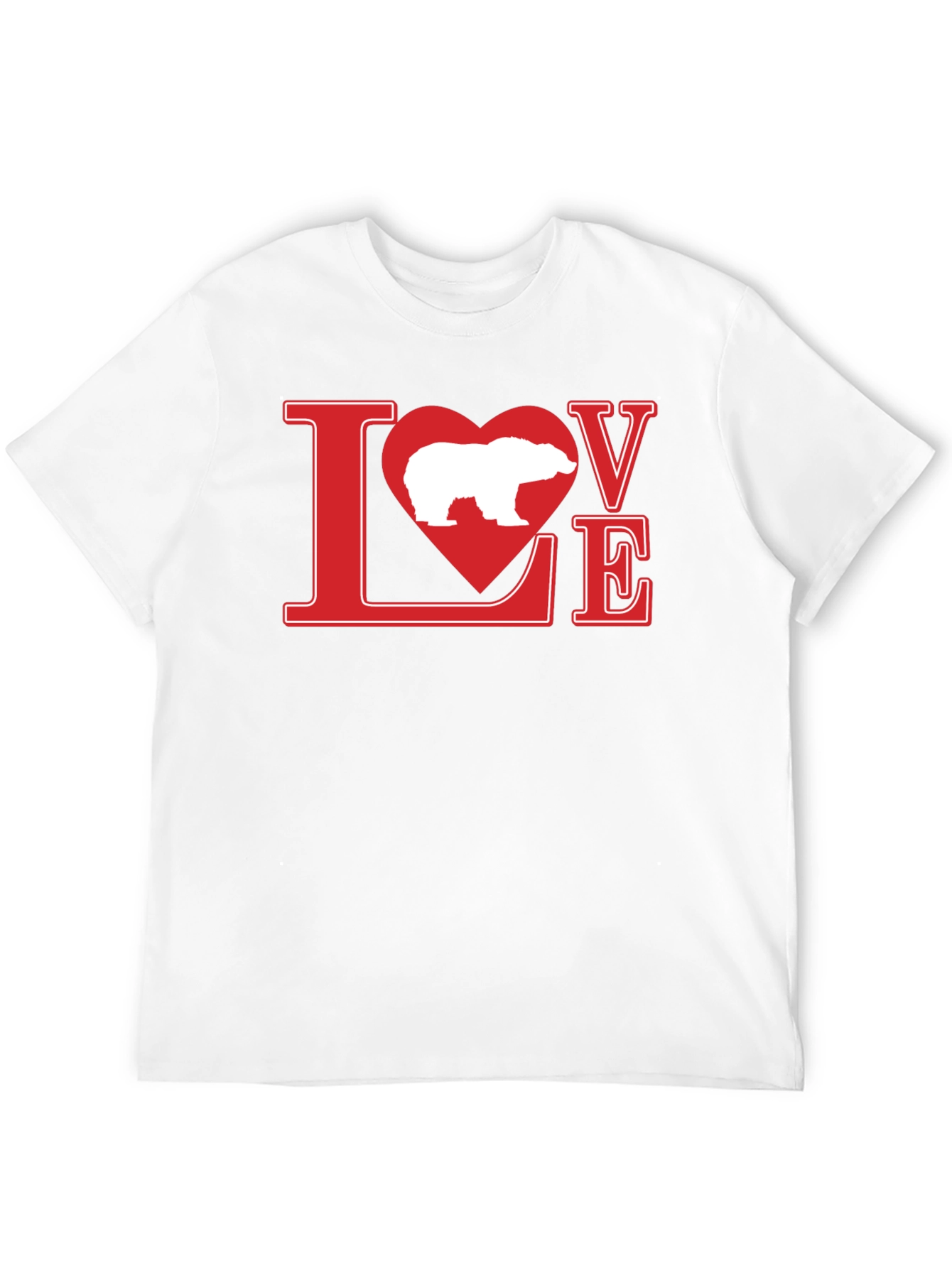 Love Polar Bear Graphic Tee - Black Cotton T-Shirt