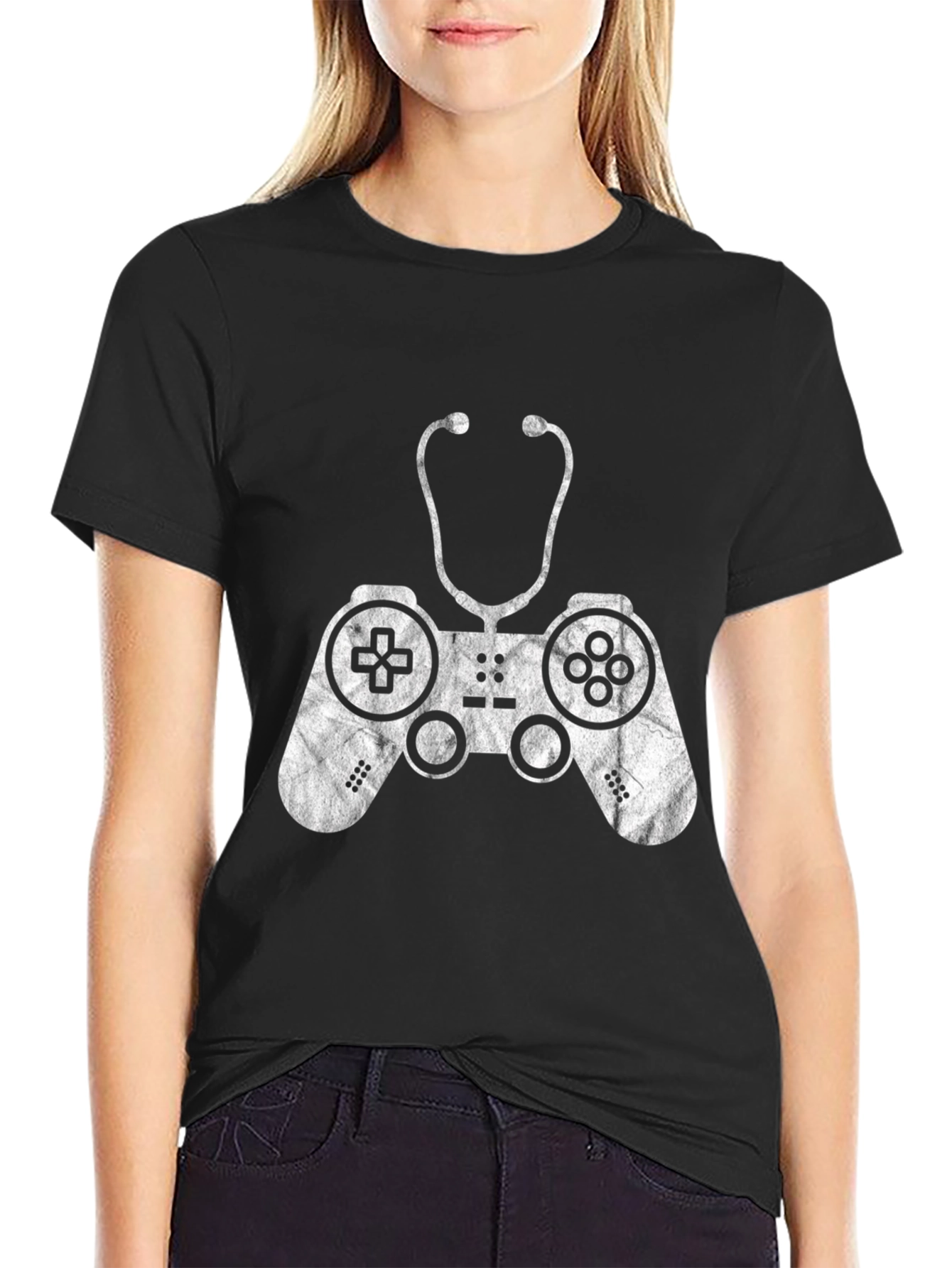 Gamer Medic Tee - Controller Stethoscope Graphic T-Shirt