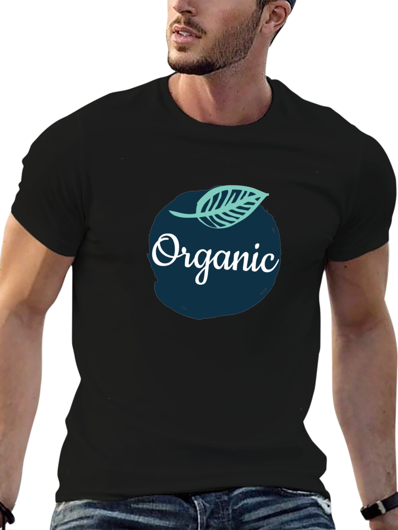 Organic Graphic Tee - Black Cotton T-Shirt
