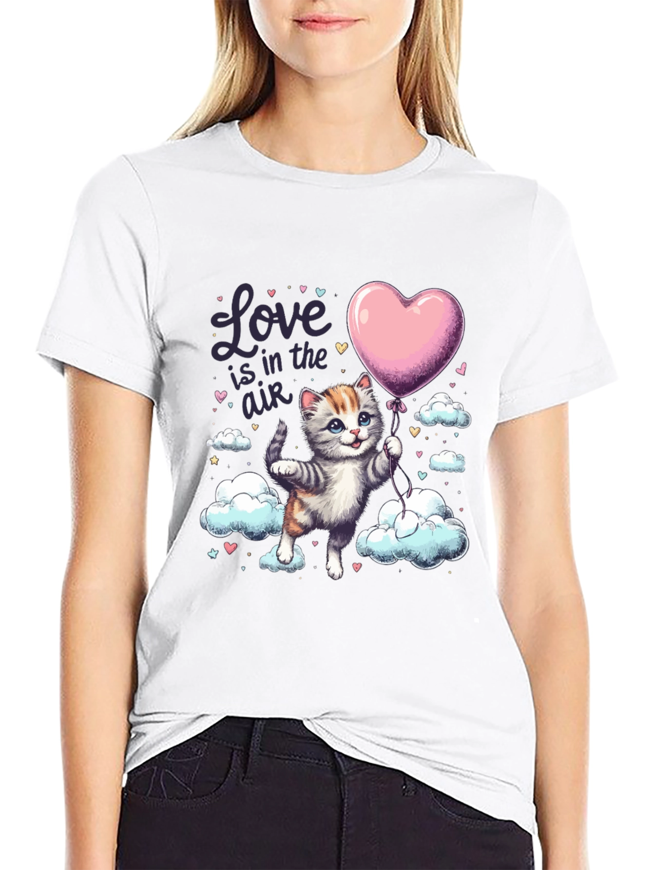 Love is in the Air Cat Graphic Tee