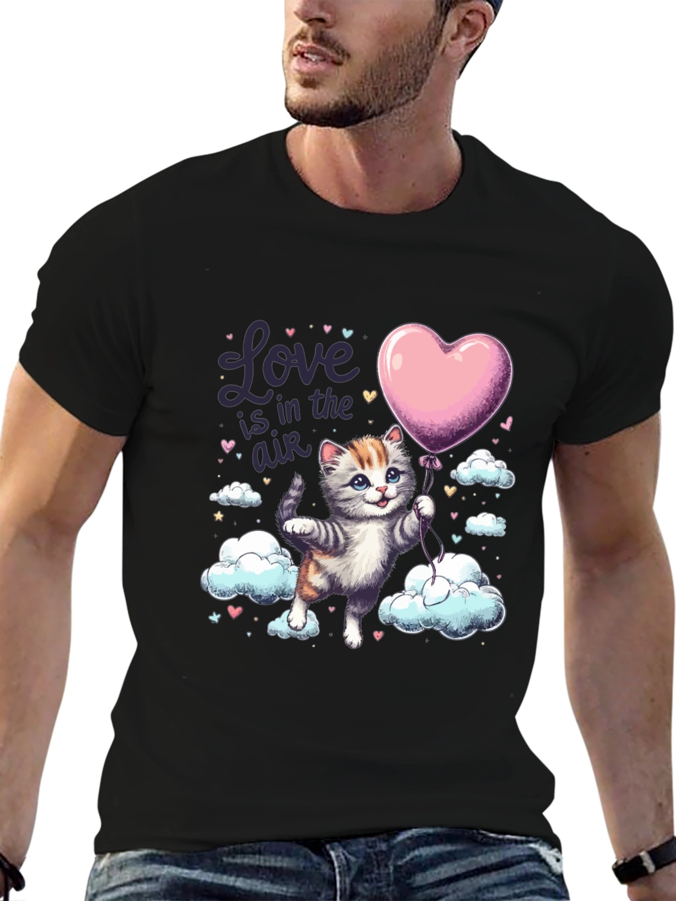 Love is in the Air Cat Graphic Tee