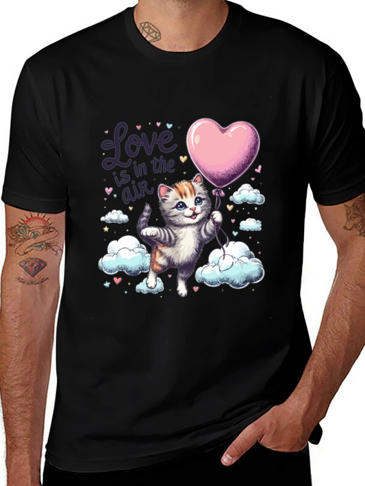 Love is in the Air Cat Graphic Tee