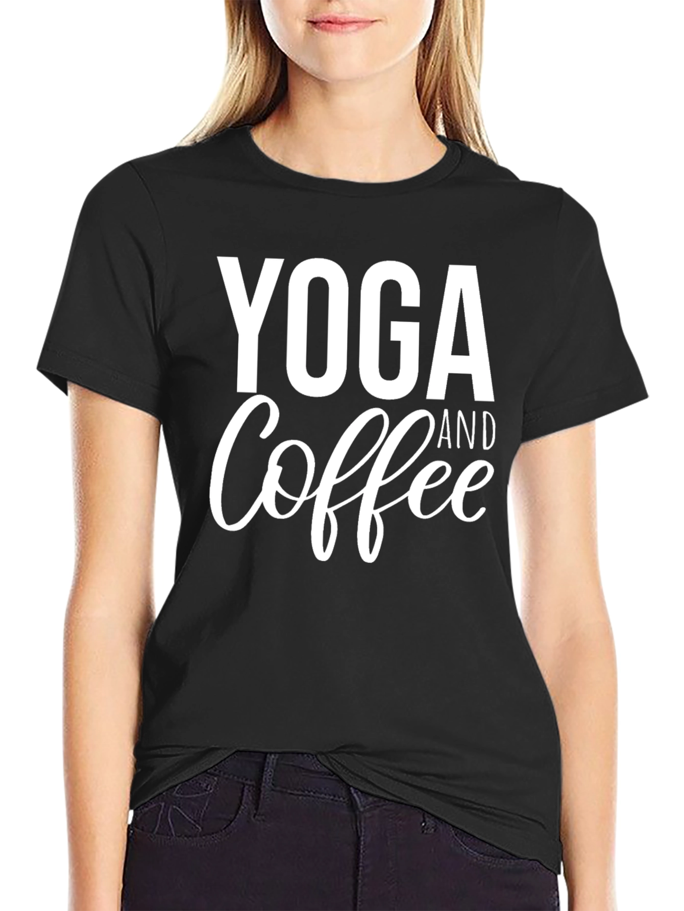 Yoga & Coffee T-Shirt - Black Tee