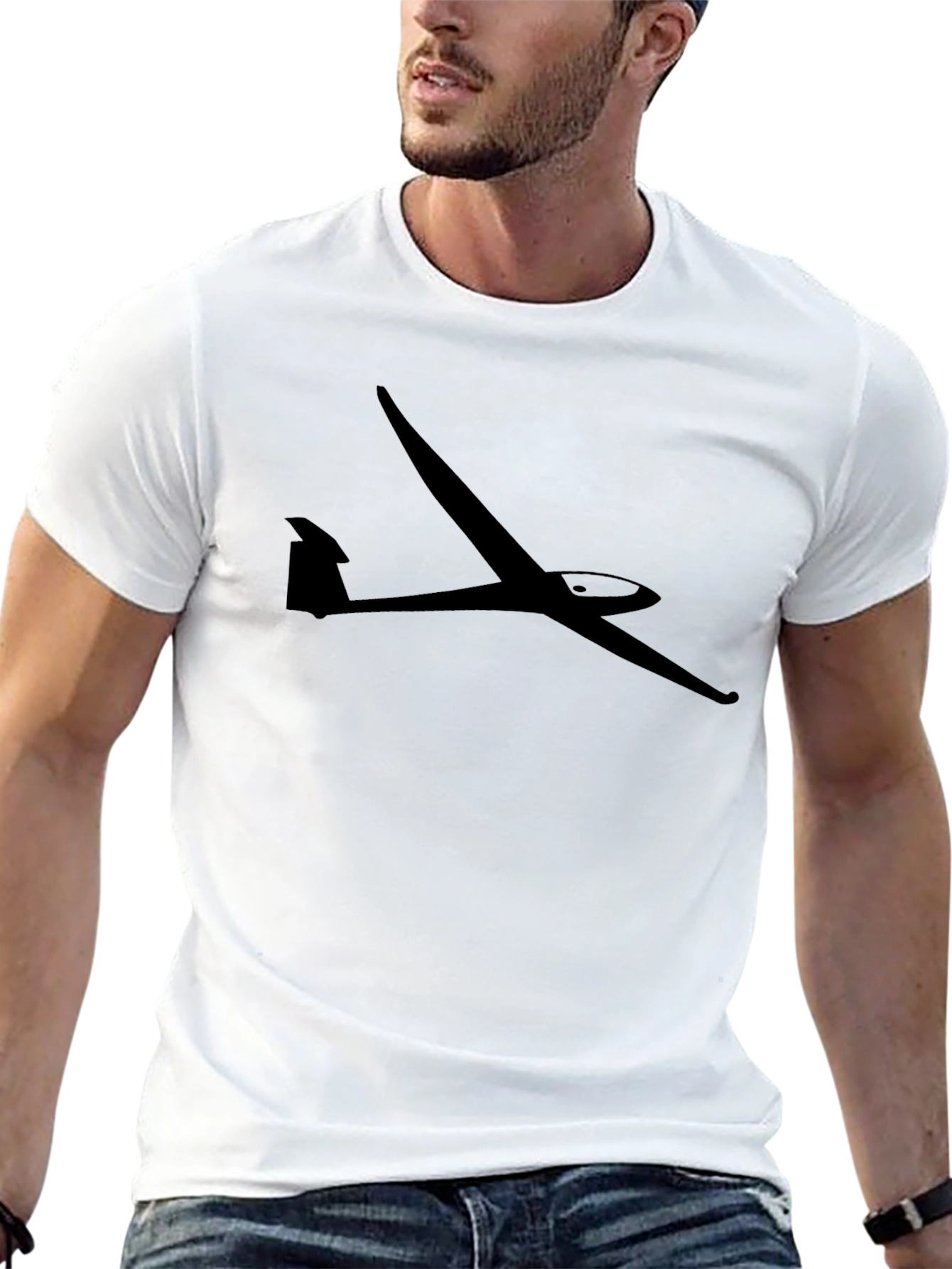 Glider Graphic Tee - Black Airplane T-Shirt