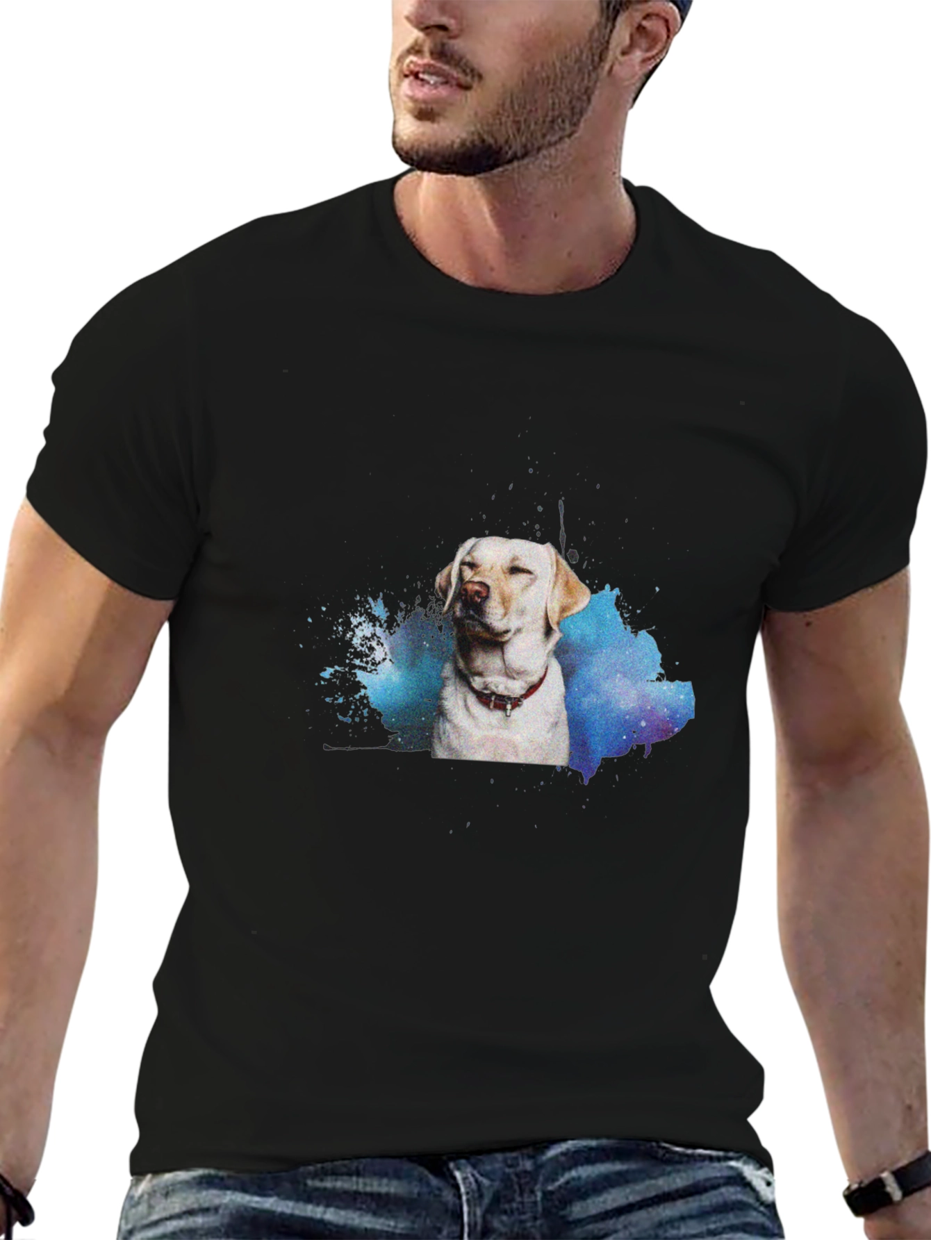 Galaxy Labrador T-Shirt – Artistic Dog Lover Graphic Tee