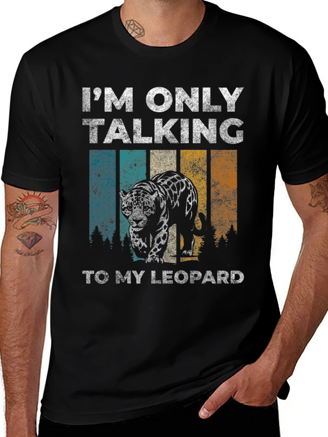 Leopard Graphic T-Shirt - Only Talking to My Leopard
