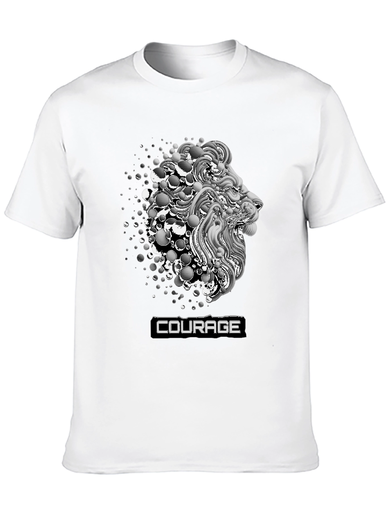 Lion Head Courage Graphic Print Tee