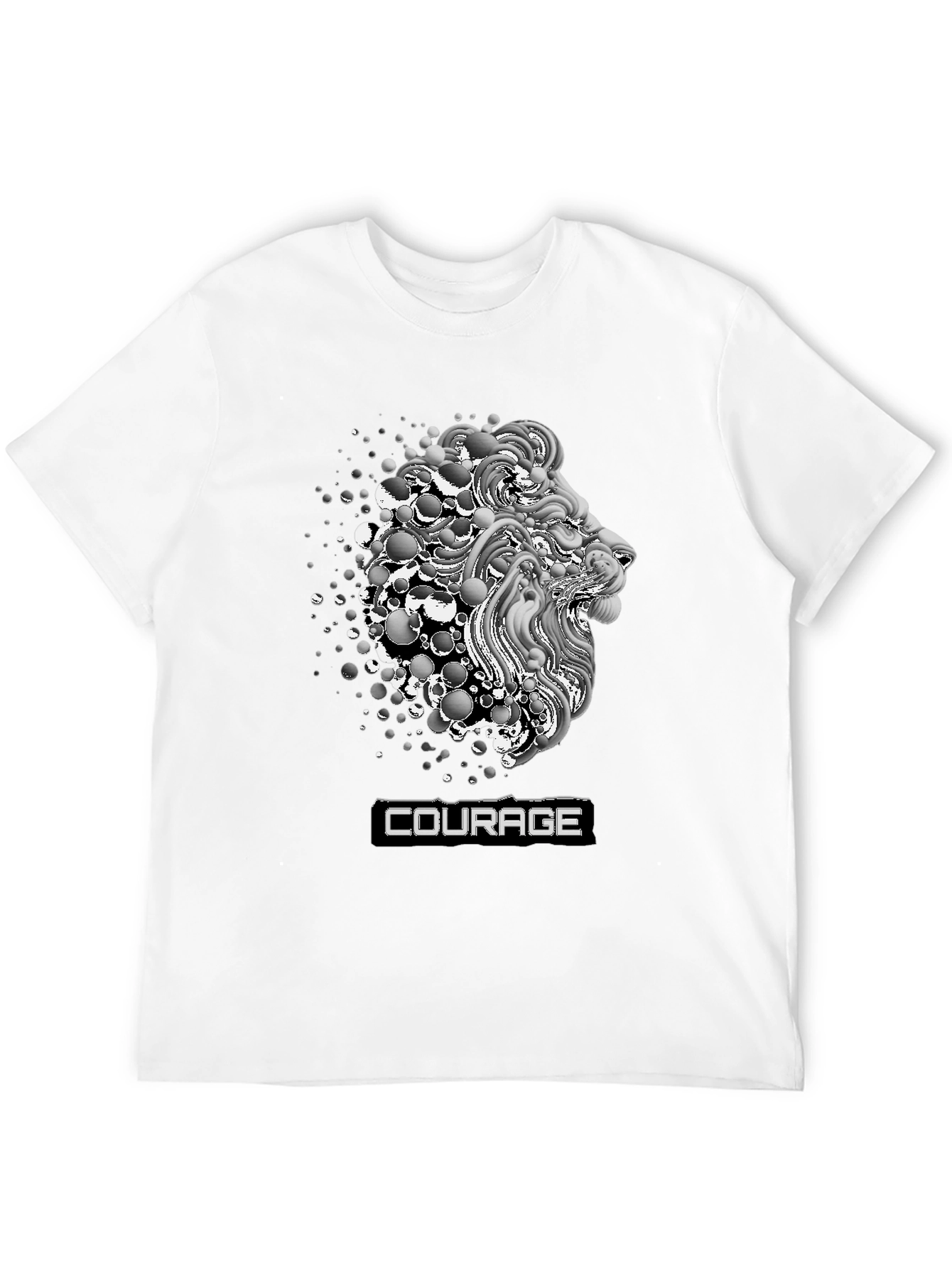 Lion Head Courage Graphic Print Tee