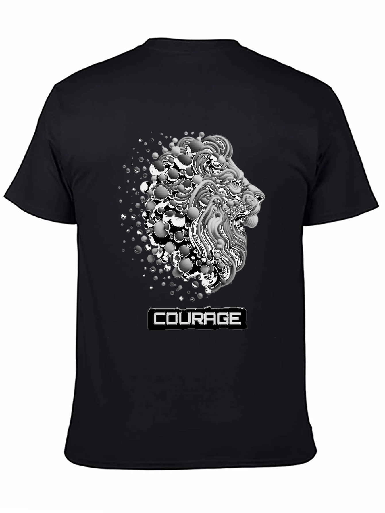 Lion Head Courage Graphic Print Tee