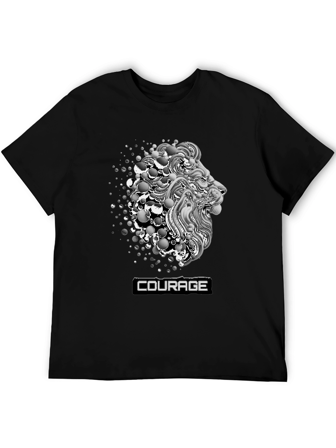 Lion Head Courage Graphic Print Tee