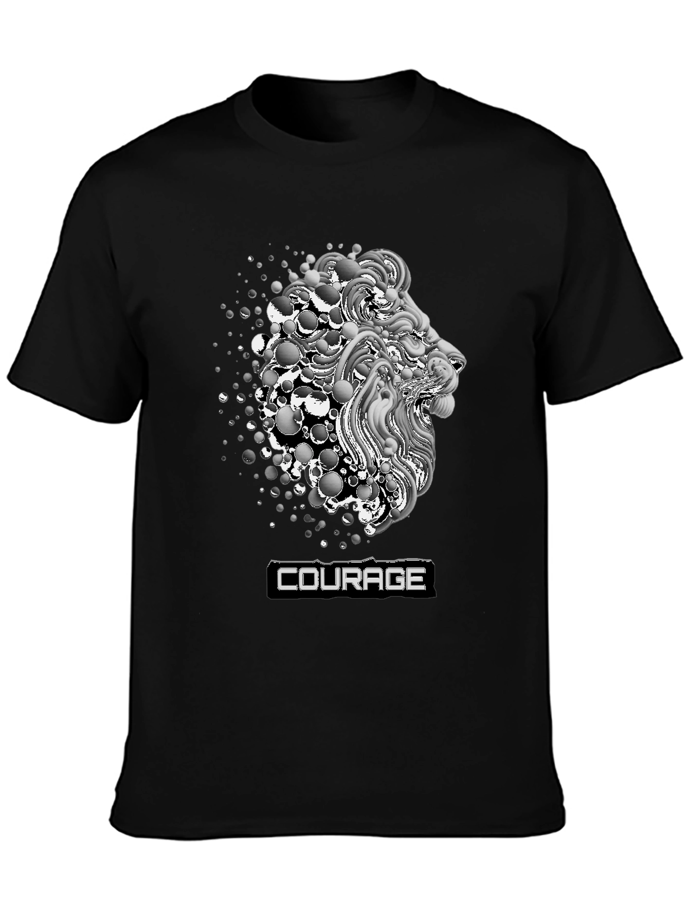 Lion Head Courage Graphic Print Tee