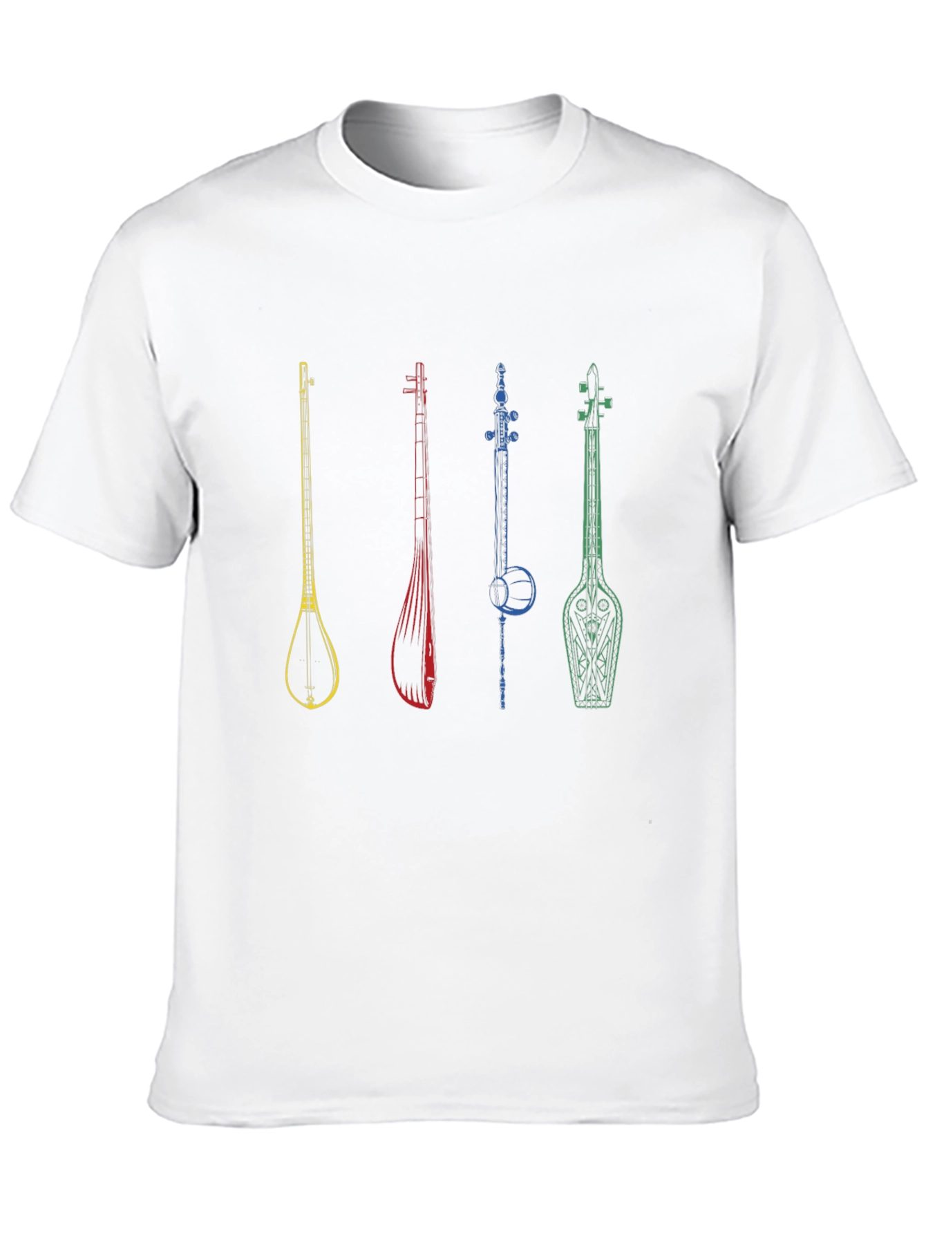 Musical Instrument Graphic Tee - Black Cotton T-Shirt