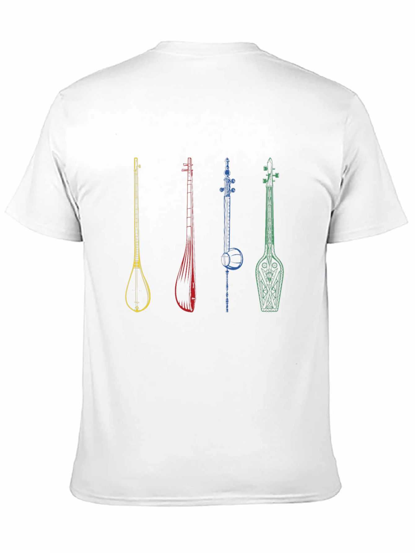 Musical Instrument Graphic Tee - Black Cotton T-Shirt