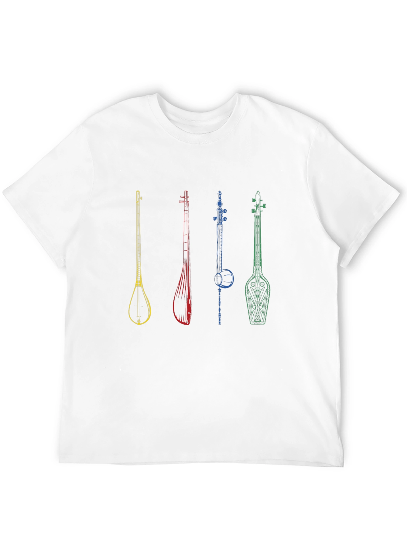 Musical Instrument Graphic Tee - Black Cotton T-Shirt