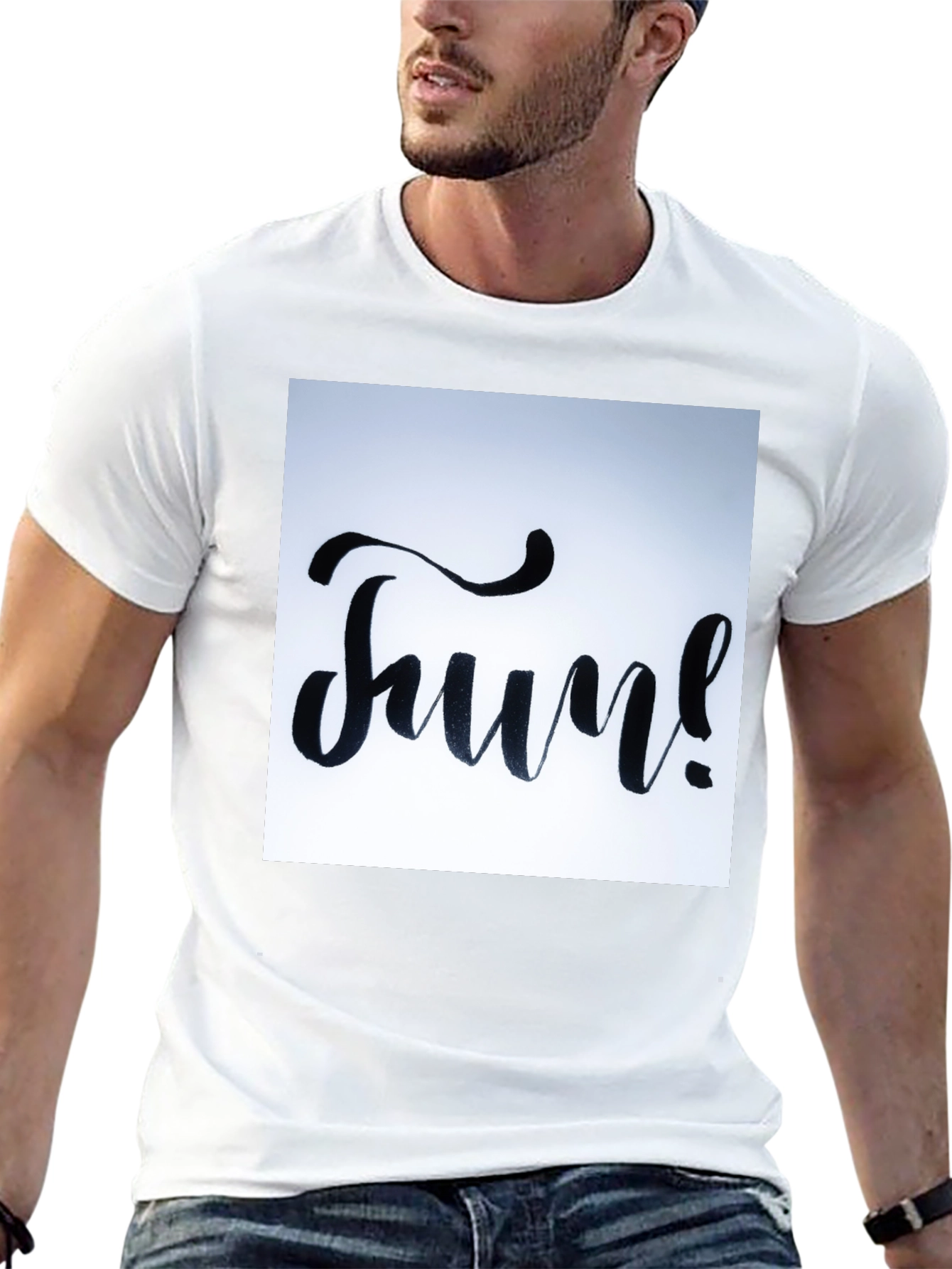 Fun Graphic Tee - Black Cotton T-Shirt