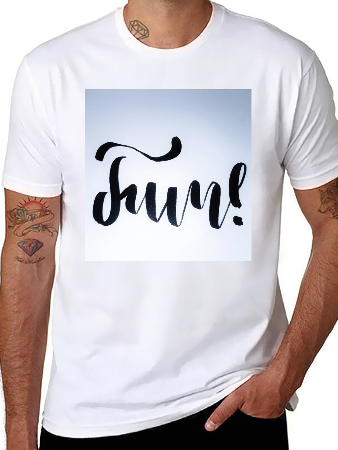 Fun Graphic Tee - Black Cotton T-Shirt