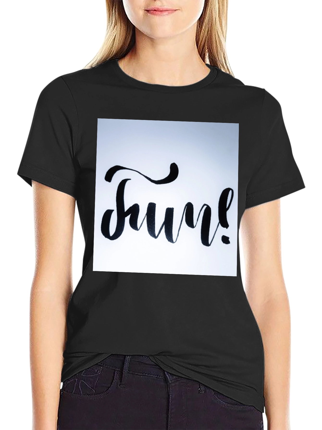 Fun Graphic Tee - Black Cotton T-Shirt