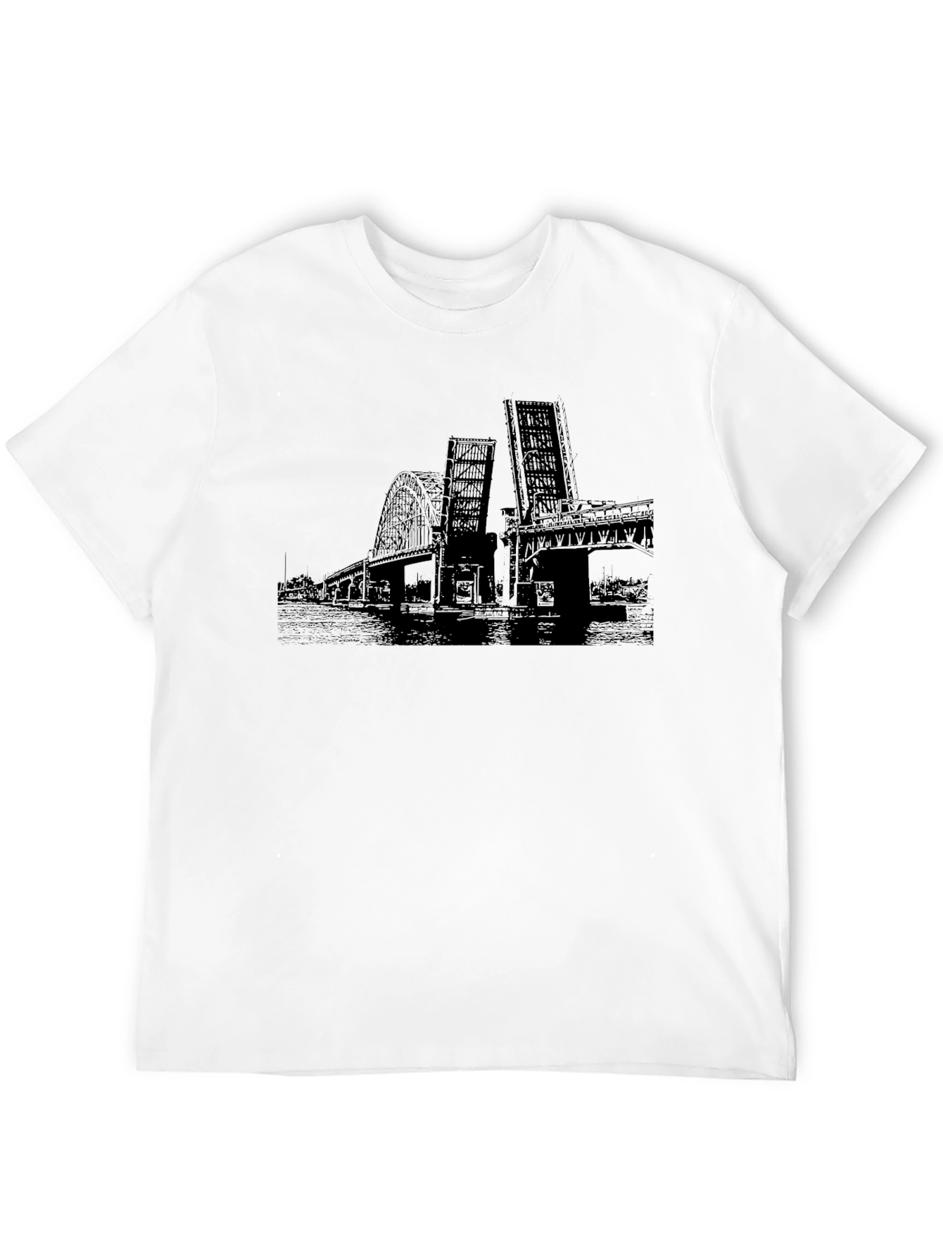 Black T-Shirt with Bridge Graphic