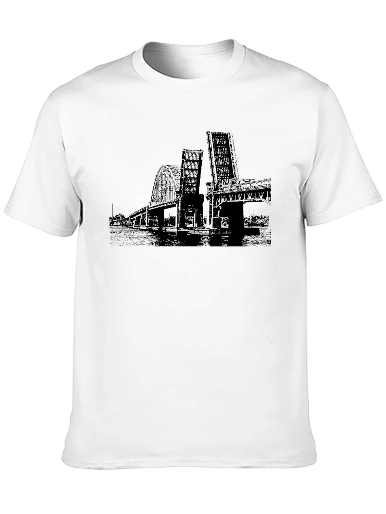 Black T-Shirt with Bridge Graphic