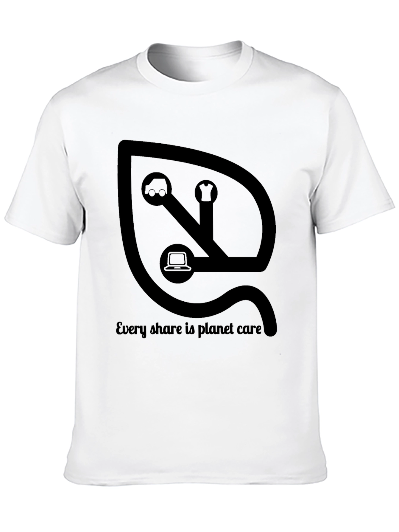 Eco-Friendly Sharing T-Shirt: Planet Care Design