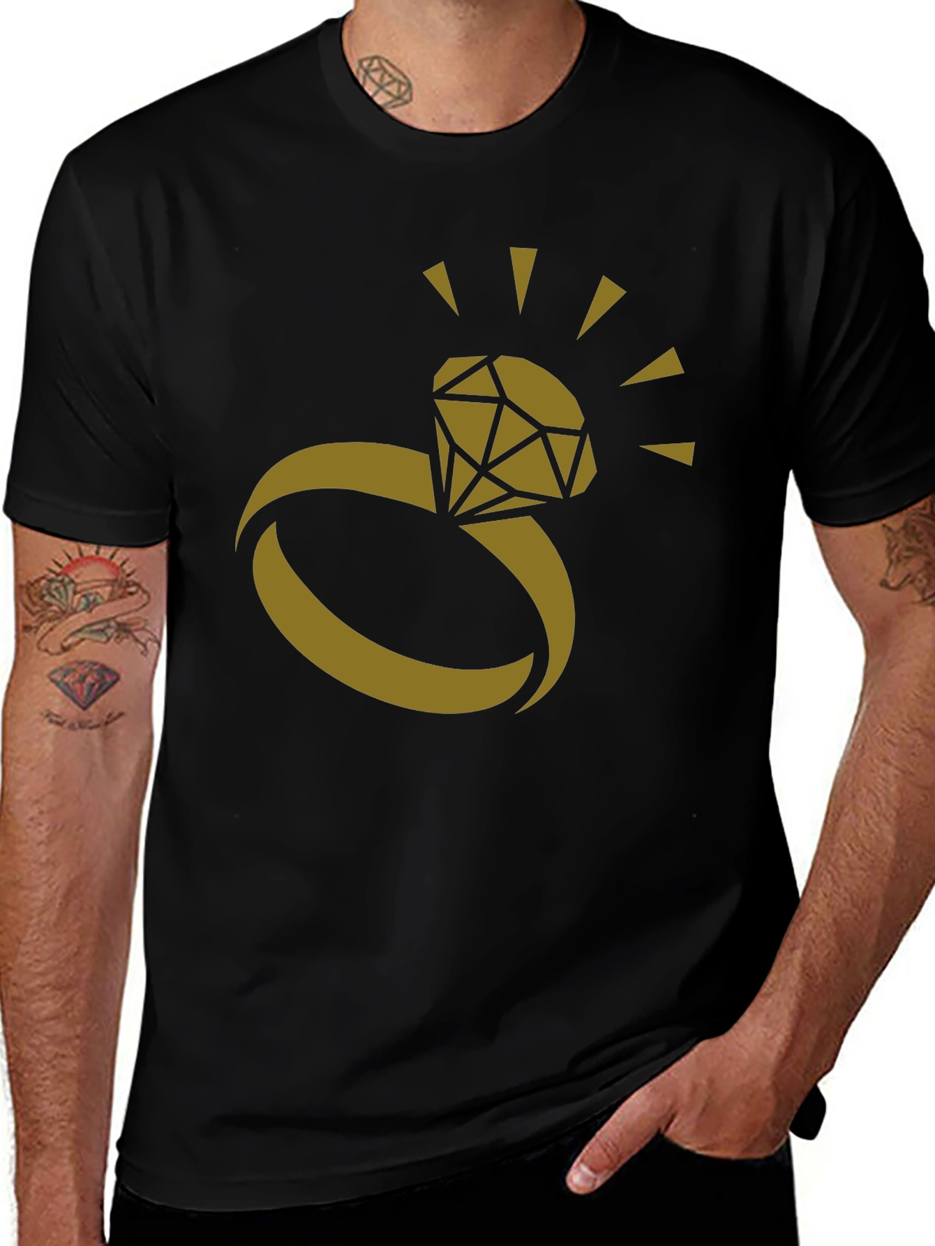 Diamond Ring Graphic Tee - Stylish & Unique