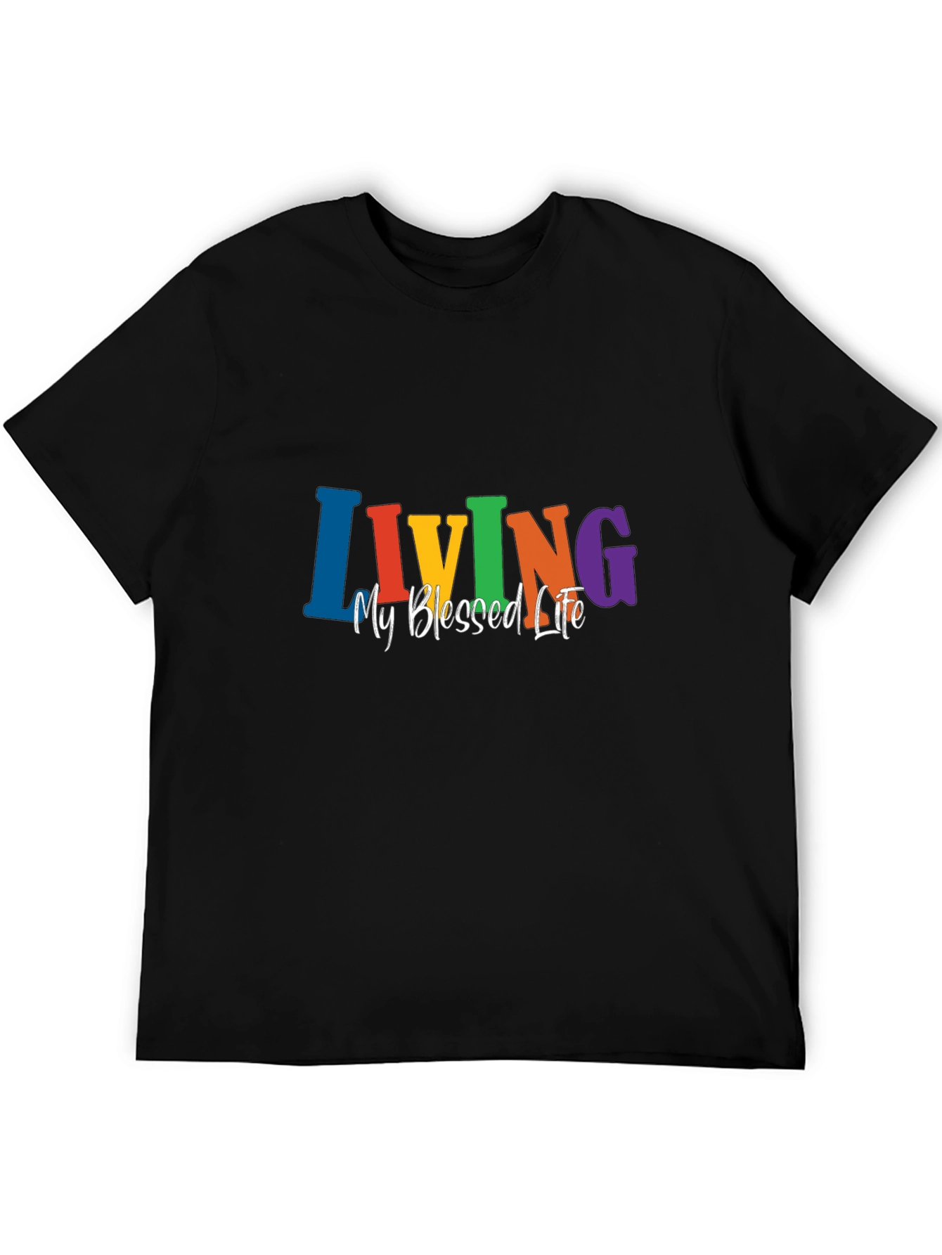 Living My Blessed Life Rainbow Tee