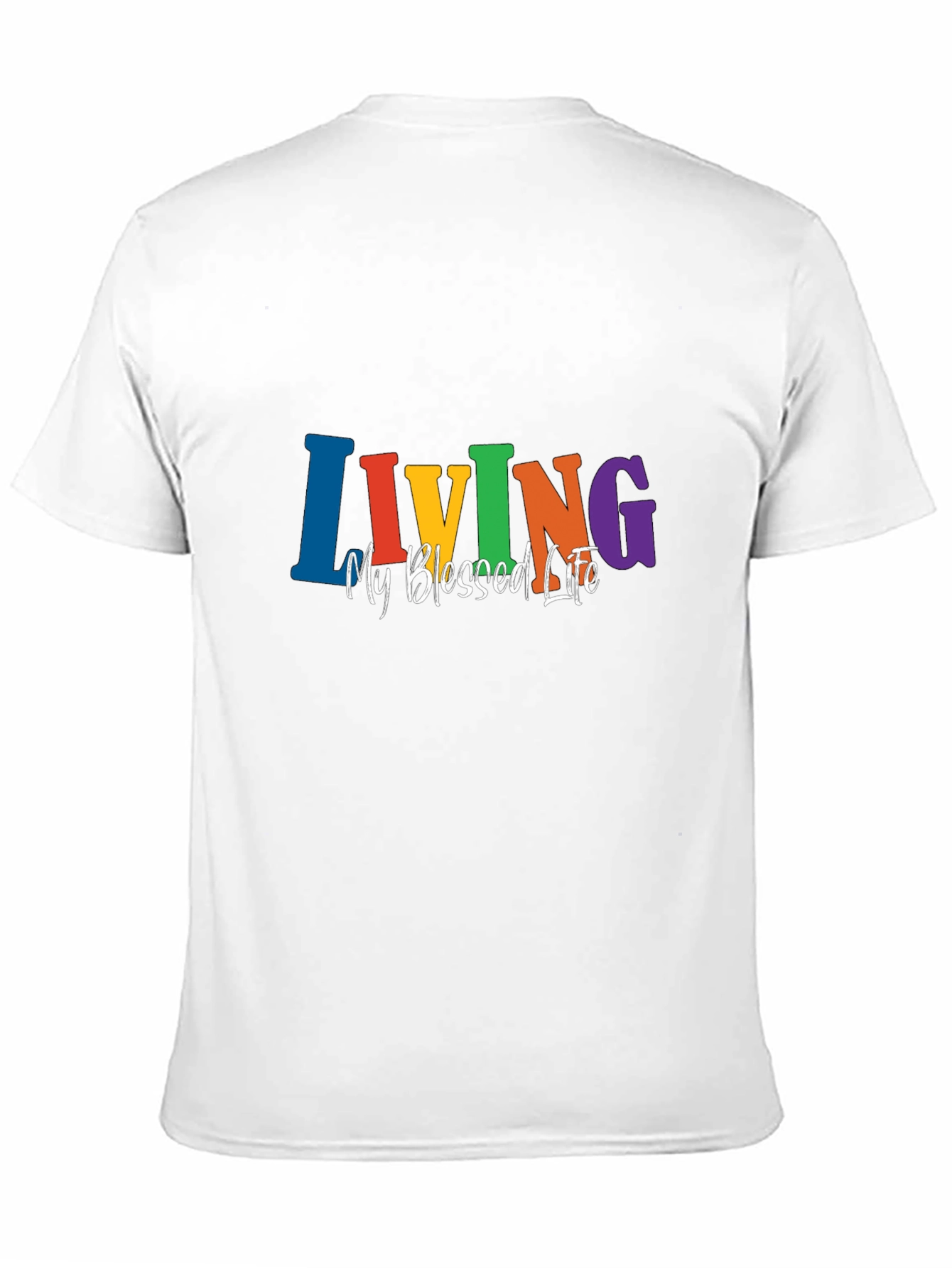 Living My Blessed Life Rainbow Tee