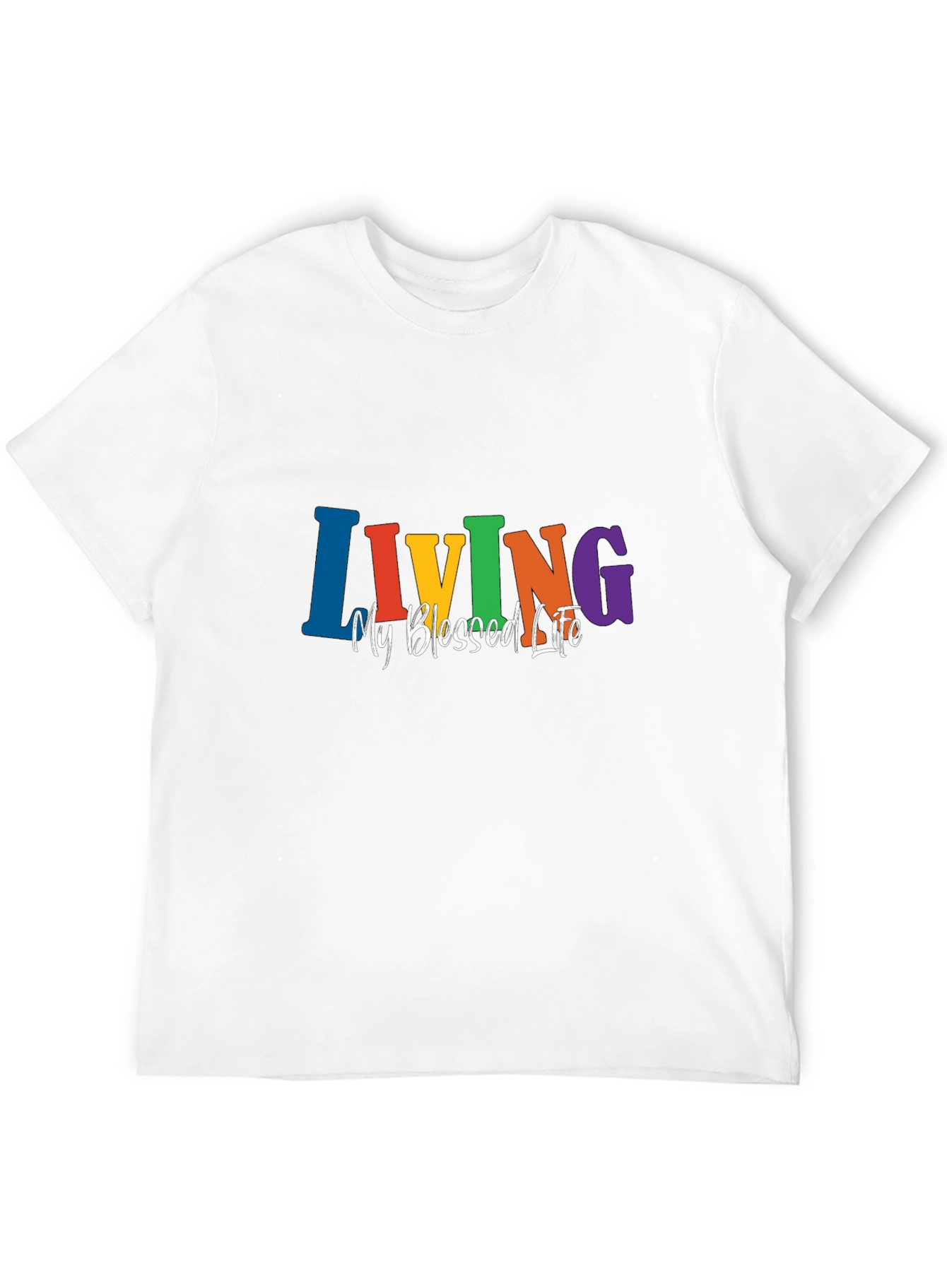 Living My Blessed Life Rainbow Tee