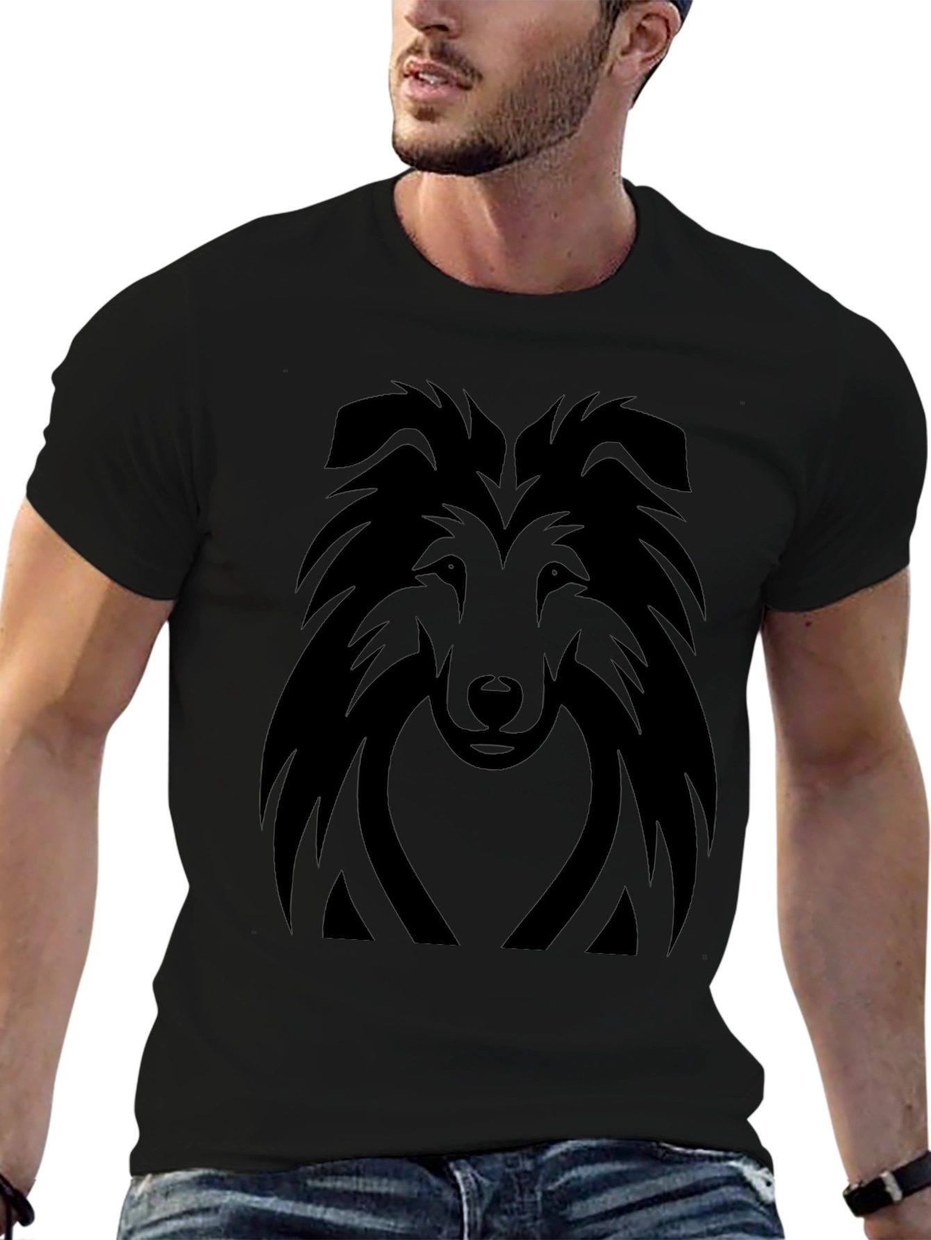 Dog Head Silhouette T-Shirt – Stylish Dog Lover Graphic Tee