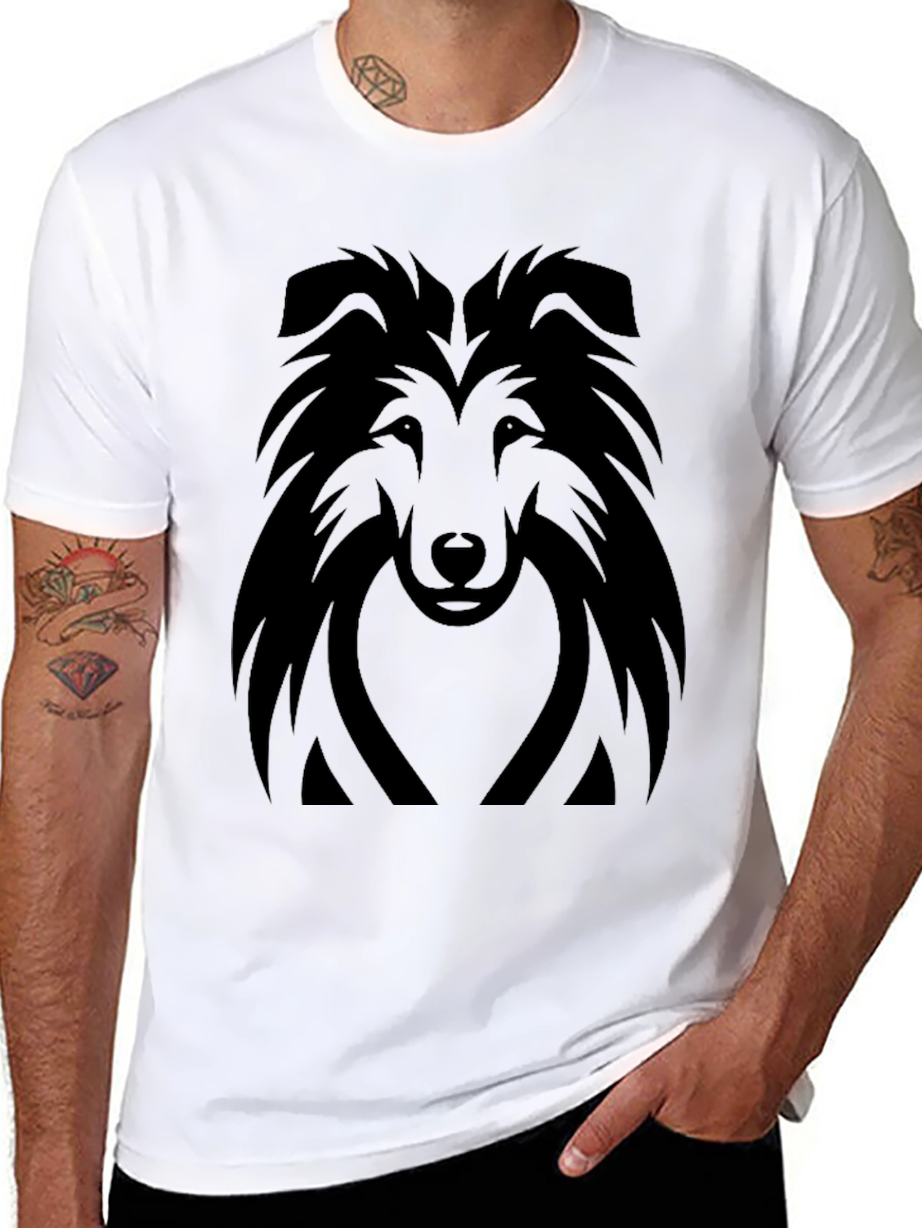Dog Head Silhouette T-Shirt – Stylish Dog Lover Graphic Tee