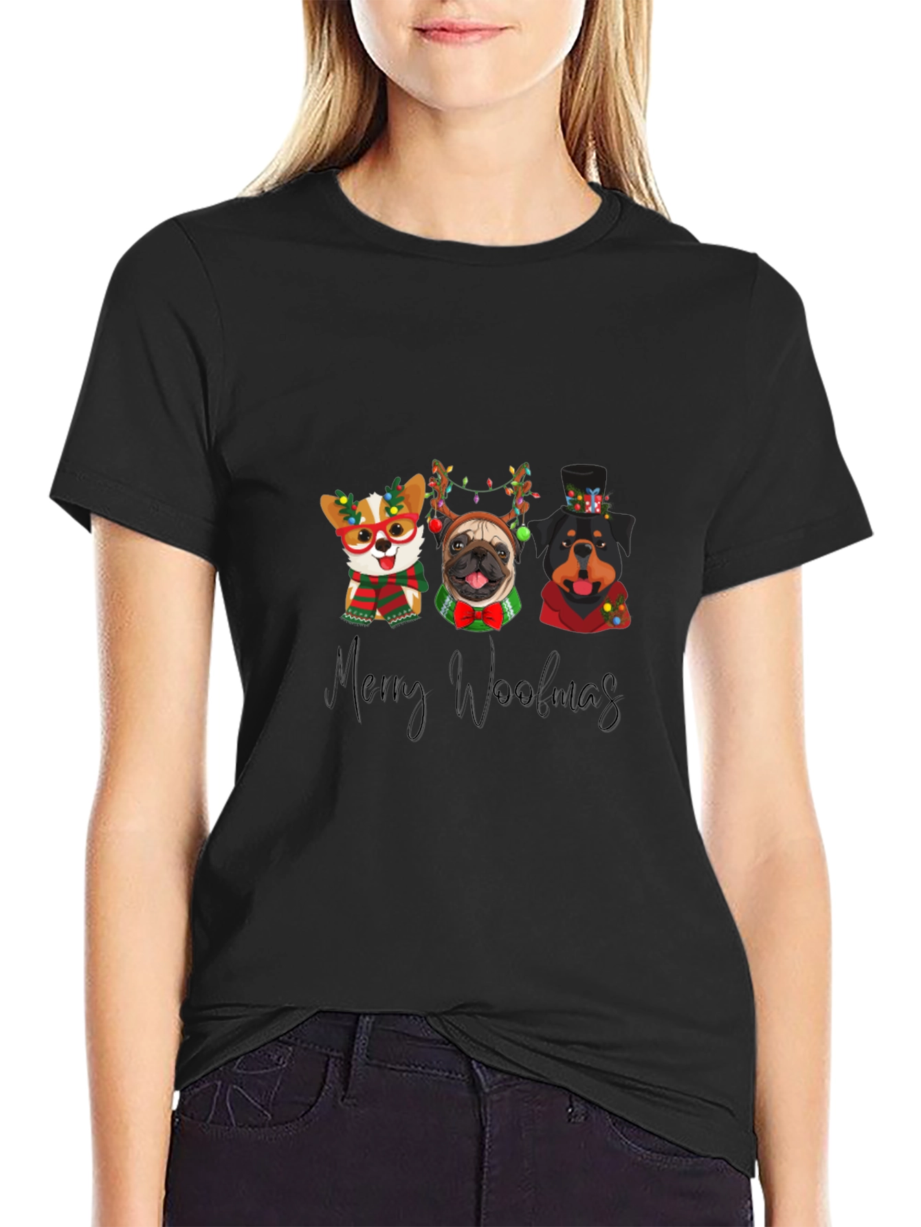 Merry Woolmas Dogs T-Shirt Holiday Gift