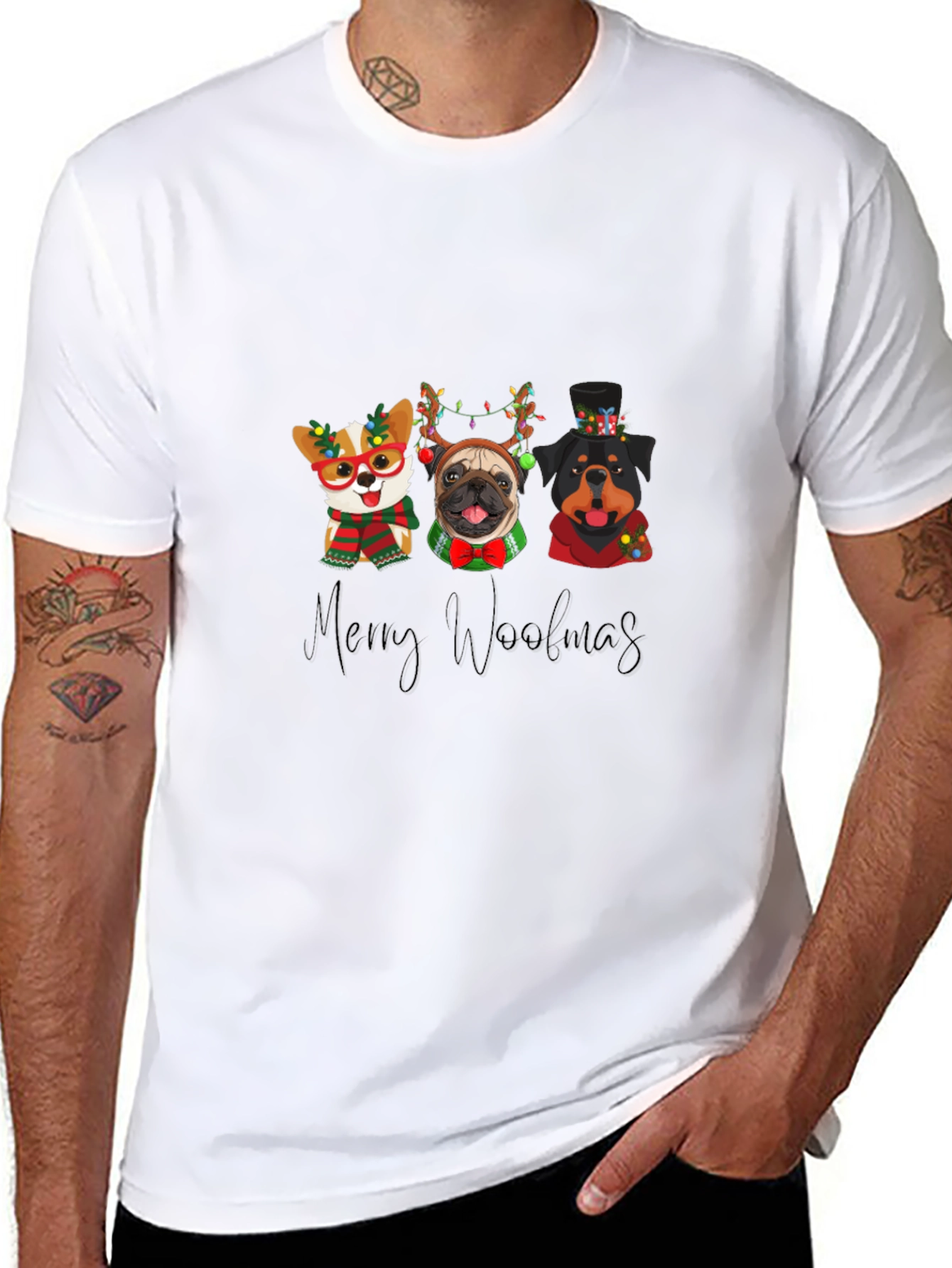Merry Woolmas Dogs T-Shirt Holiday Gift