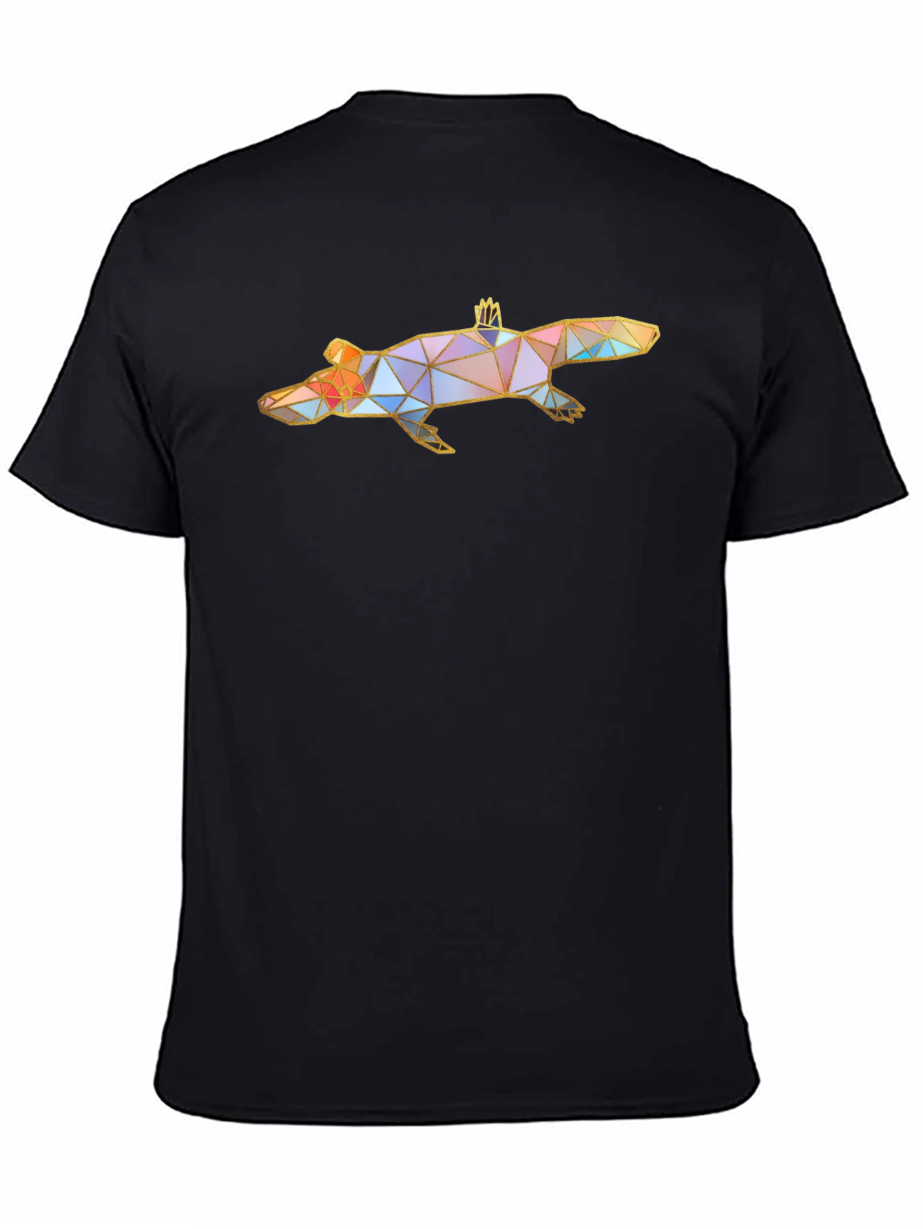 Geometric Platypus Graphic Tee - Black