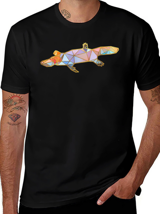 Geometric Platypus Graphic Tee - Black
