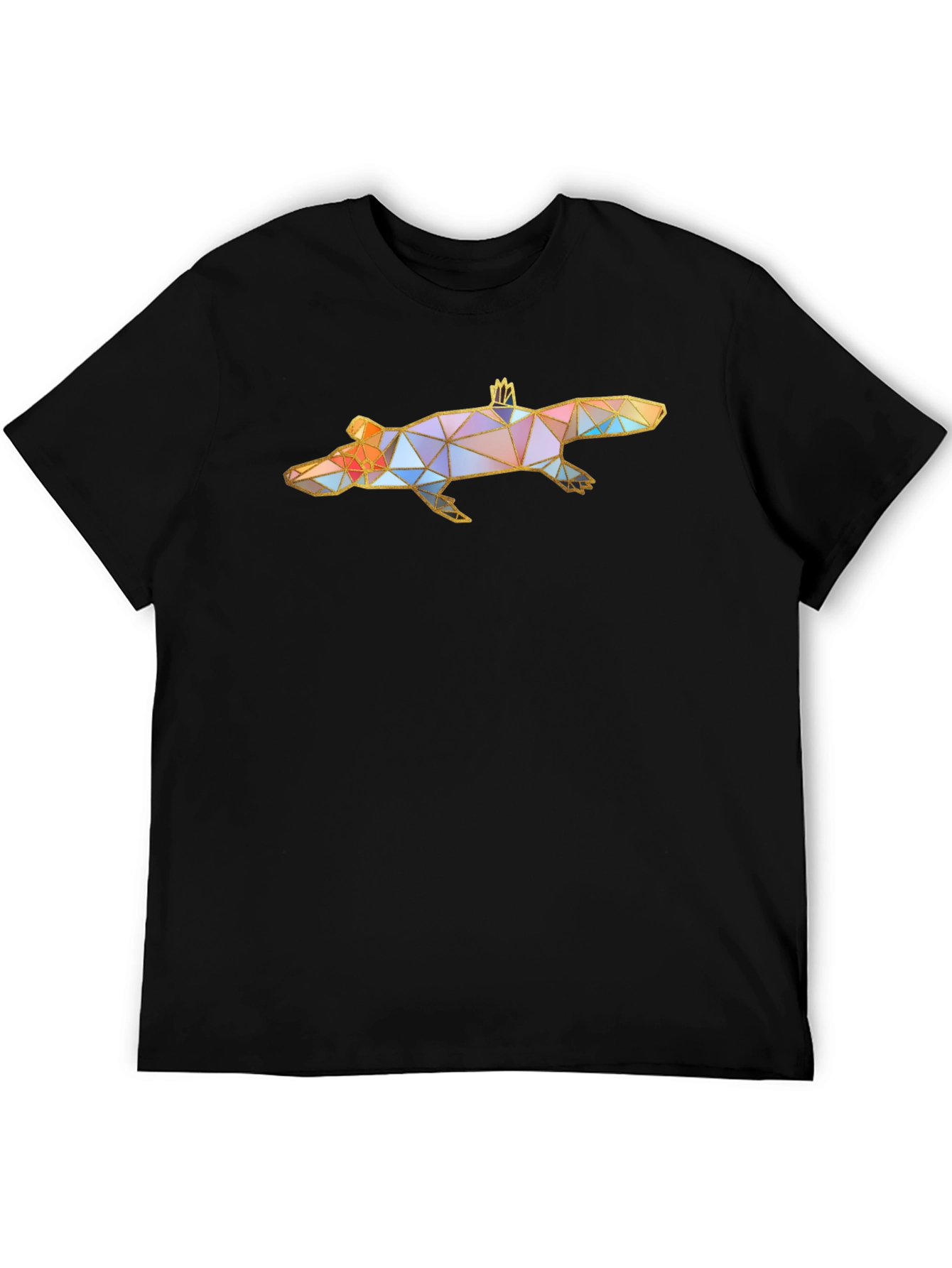 Geometric Platypus Graphic Tee - Black
