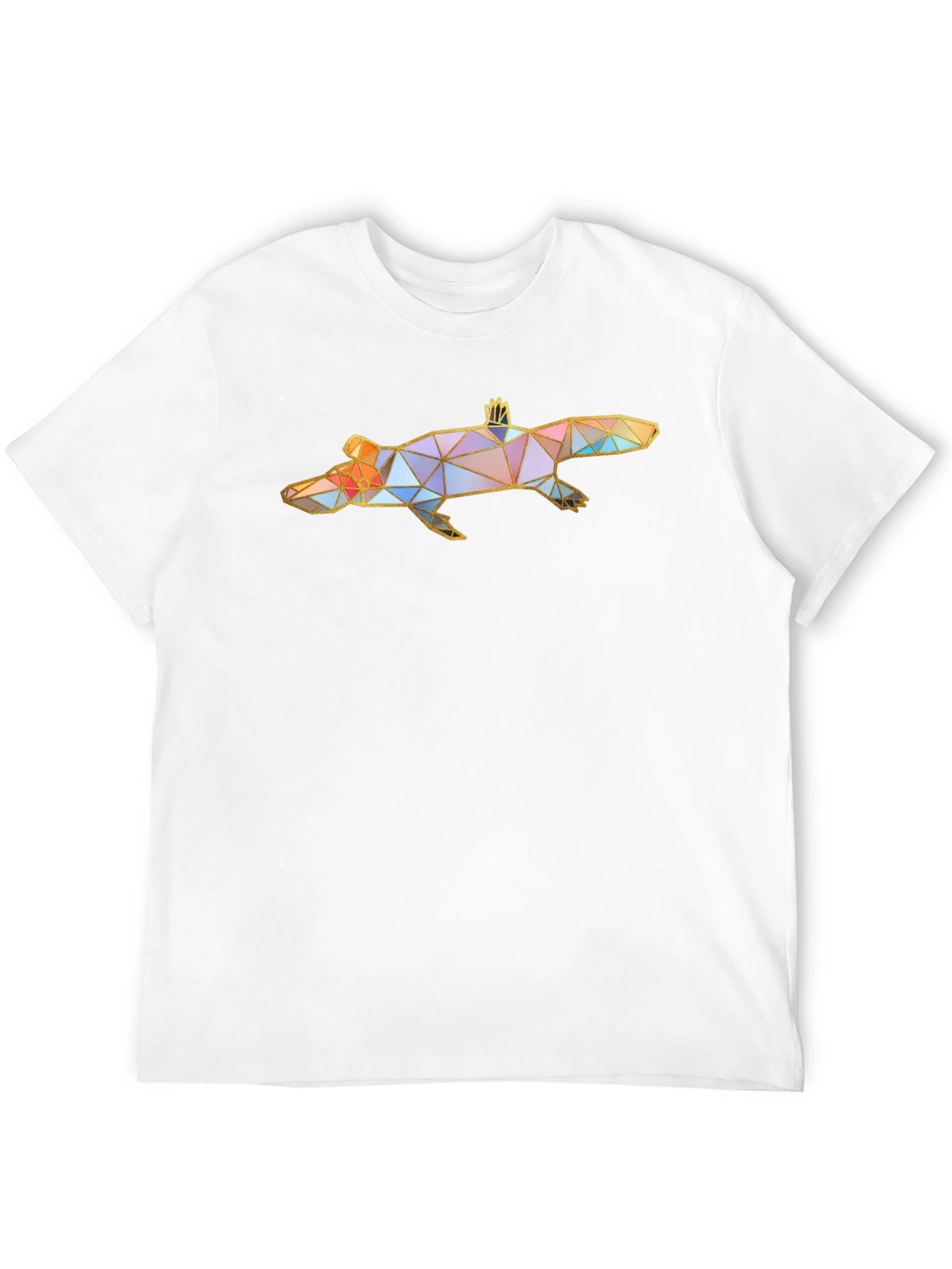Geometric Platypus Graphic Tee - Black