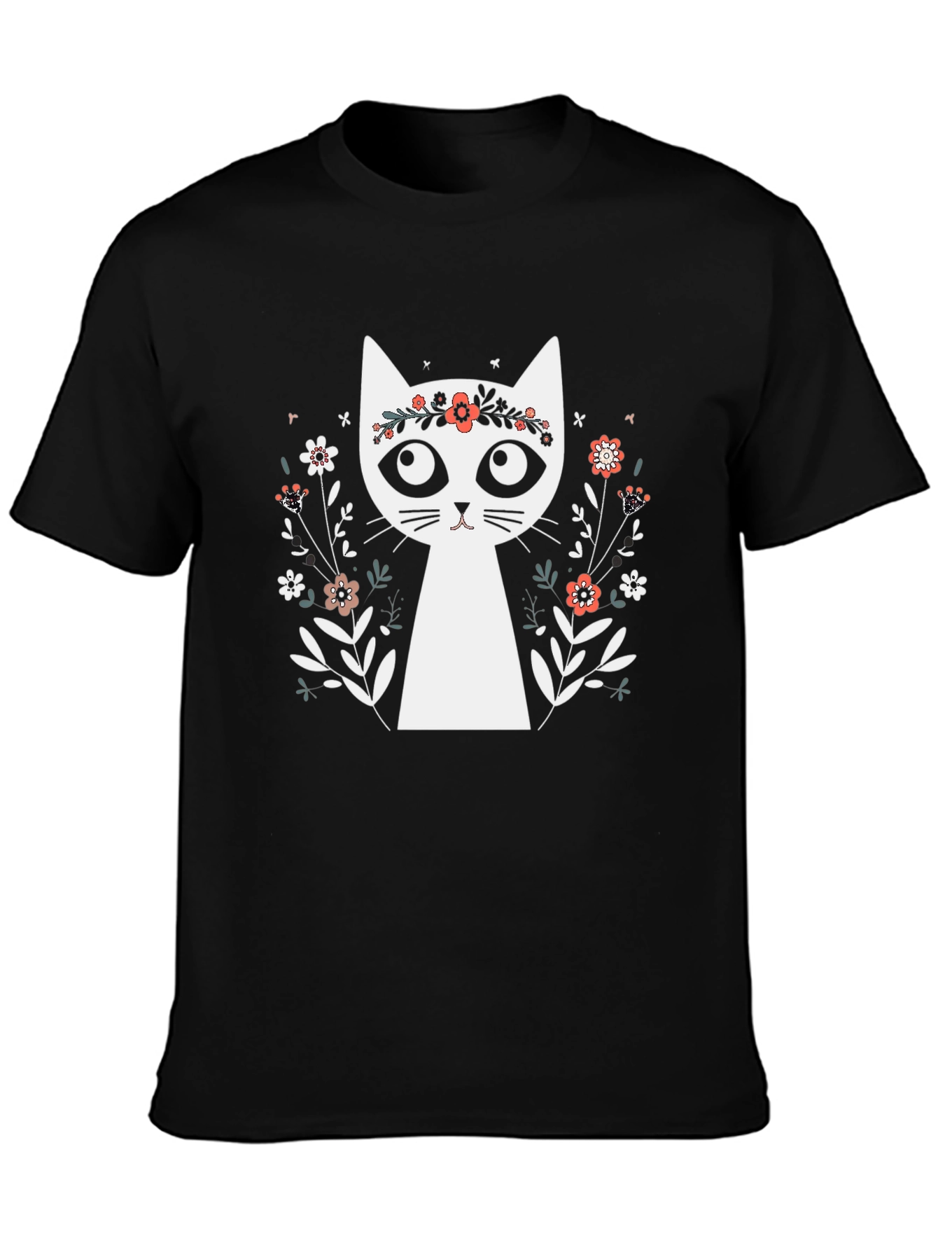 Floral Crown Cat Graphic Tee