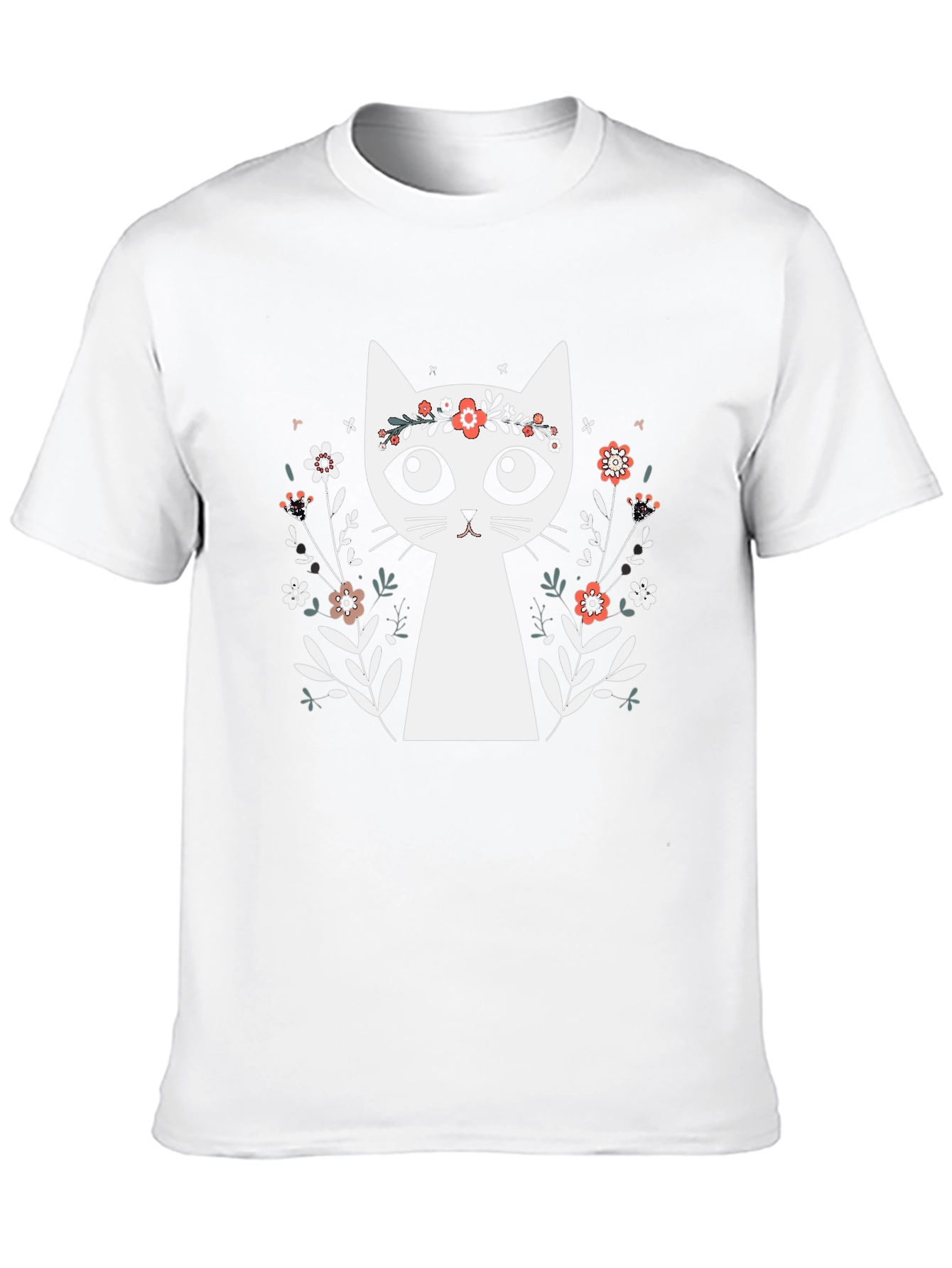 Floral Crown Cat Graphic Tee